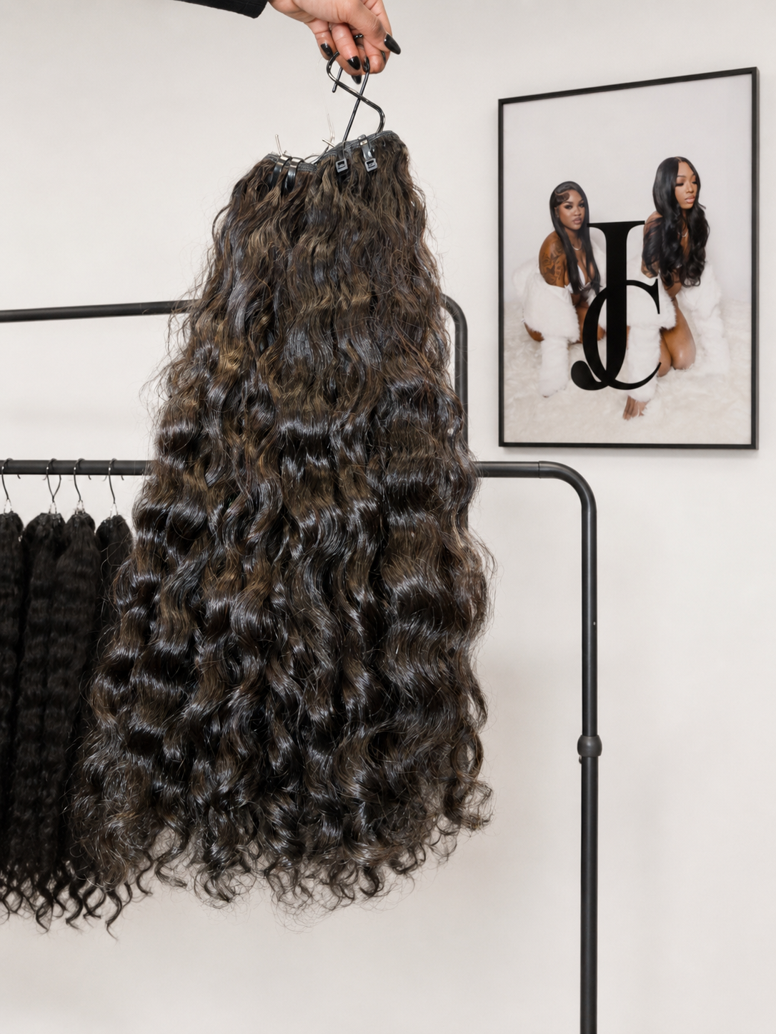 Jet Black Natural Curly Extensions (Pre-order)