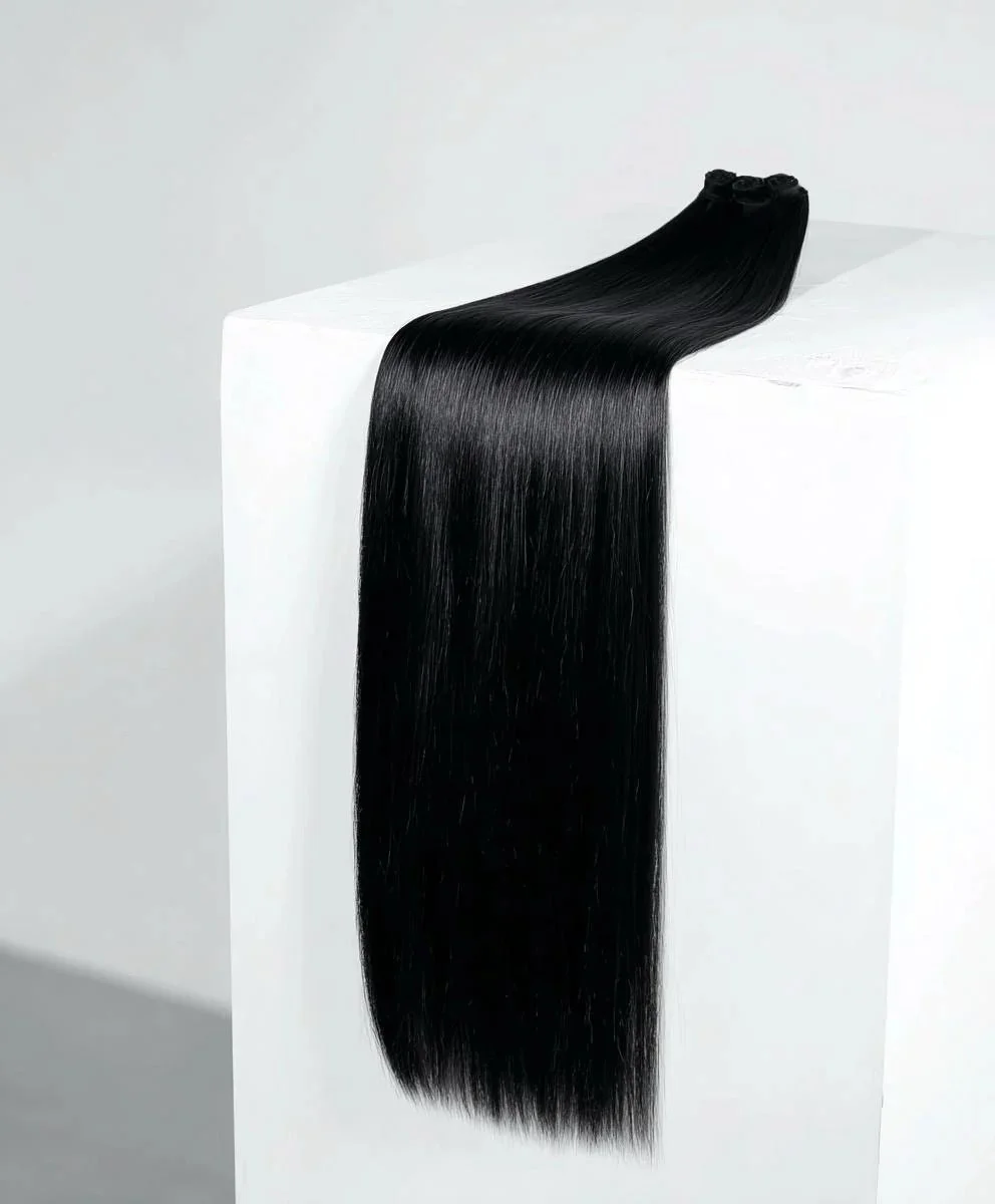 Jet Black Straight Extensions