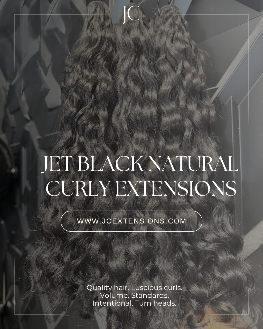 Jet Black Natural Curly Extensions (Pre-order)