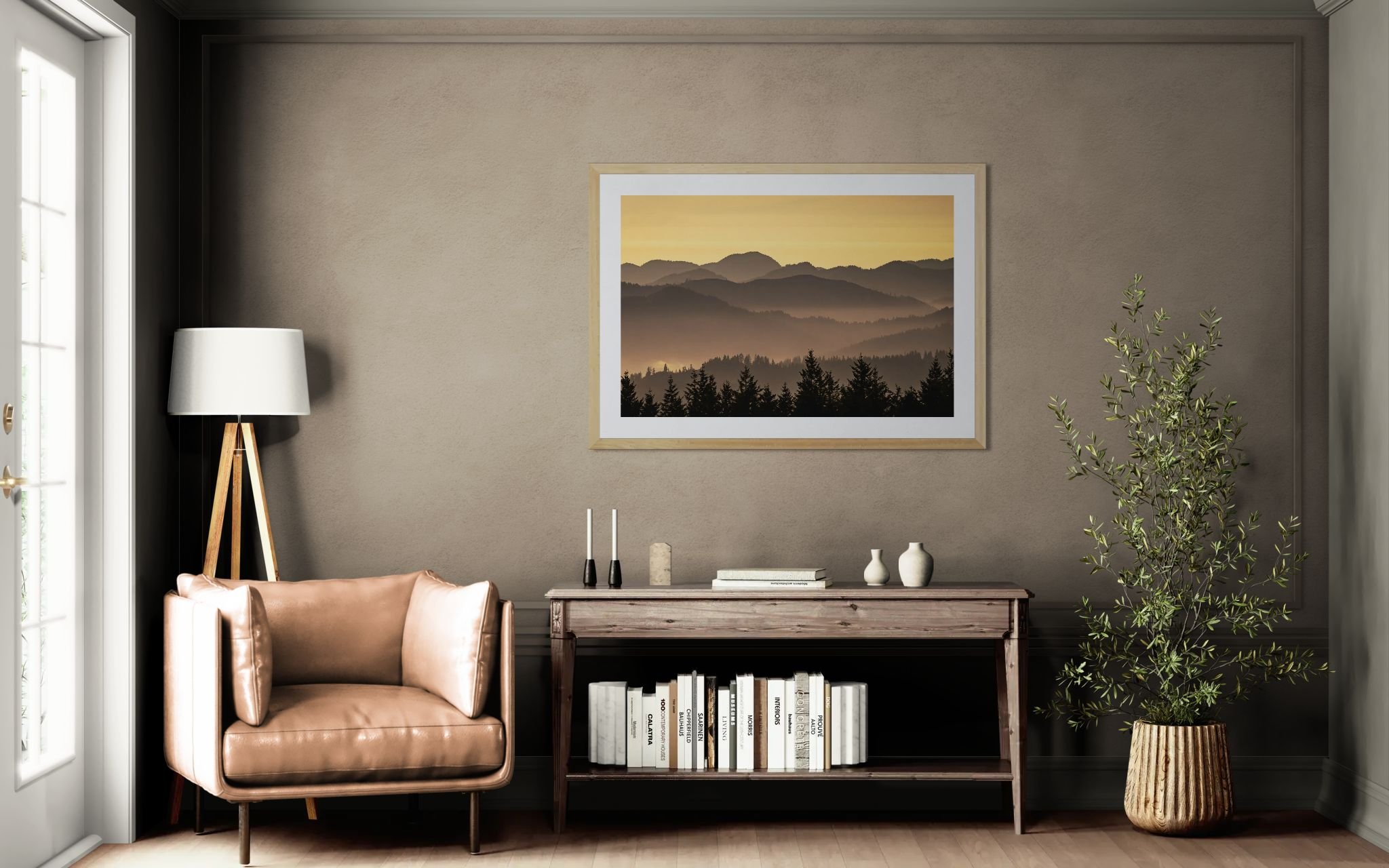 Cozy living room with a leather chair.jpeg