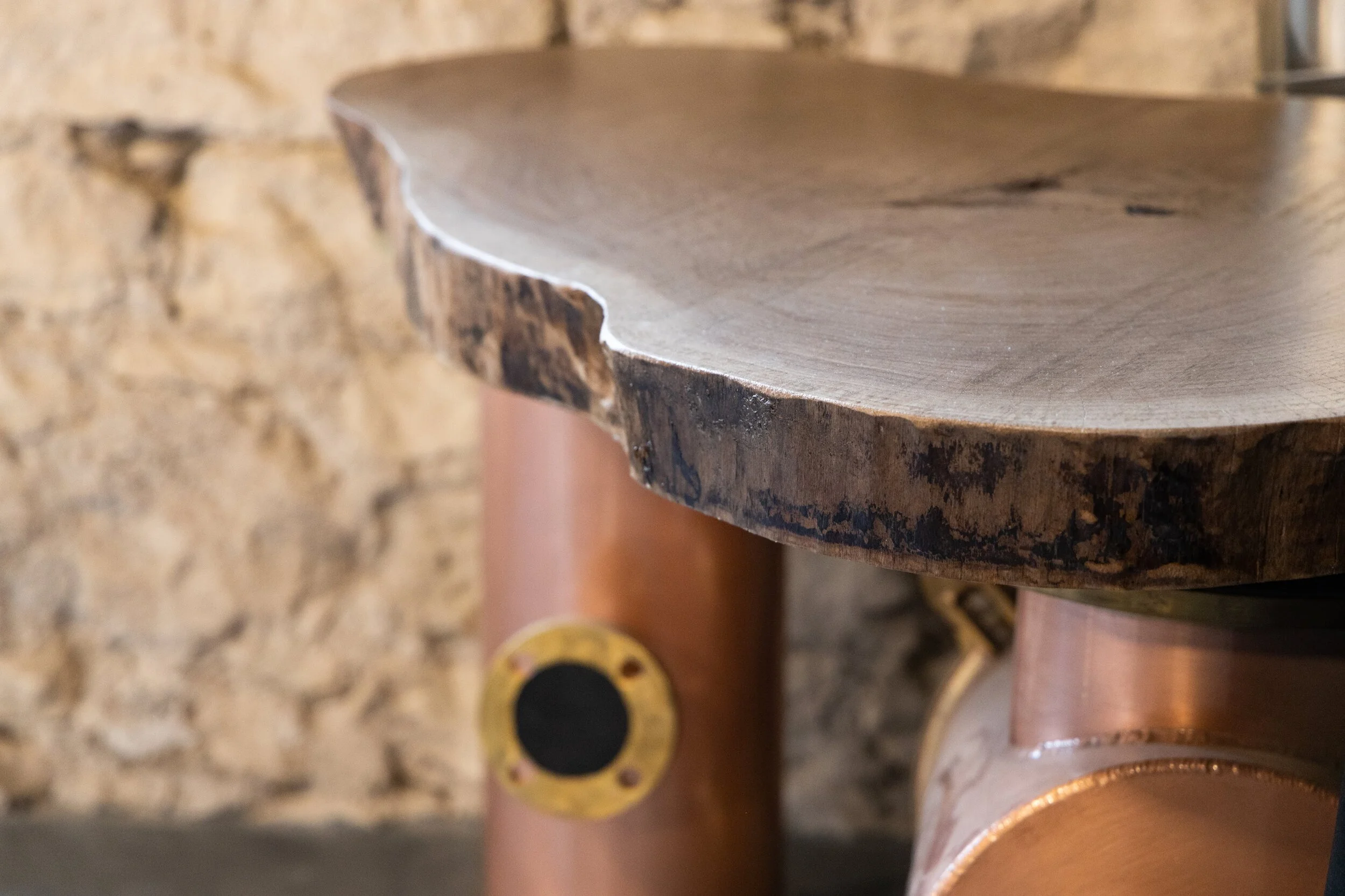 Live Edge bar with Copper accent.