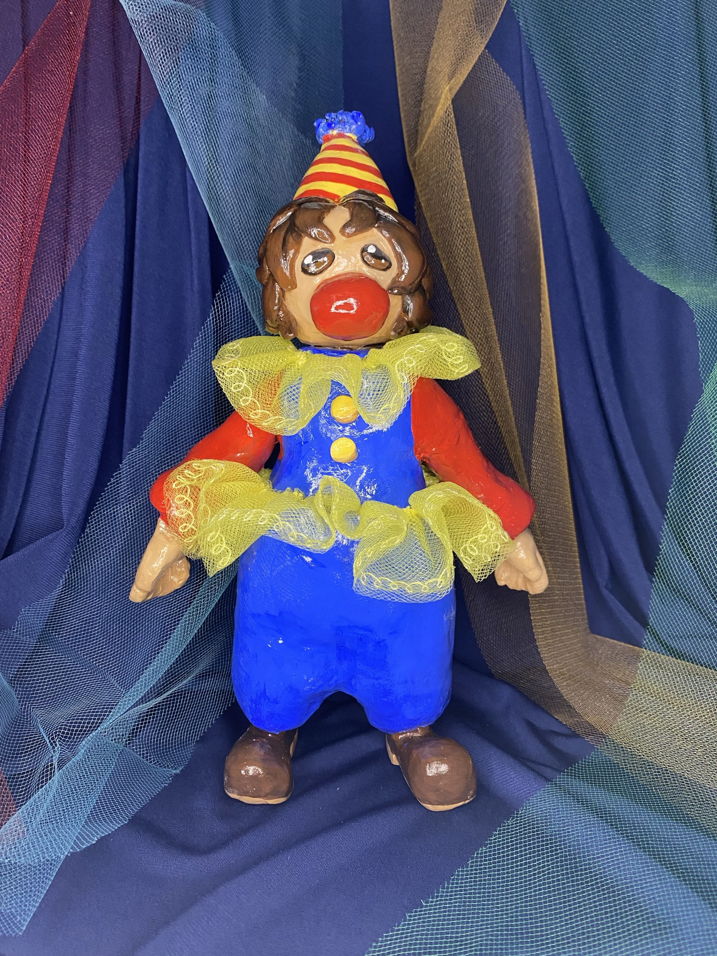 Sad Boi, 2023
Polymer clay, acrylic paint, toul fabric tool
11" x 3" x 7"