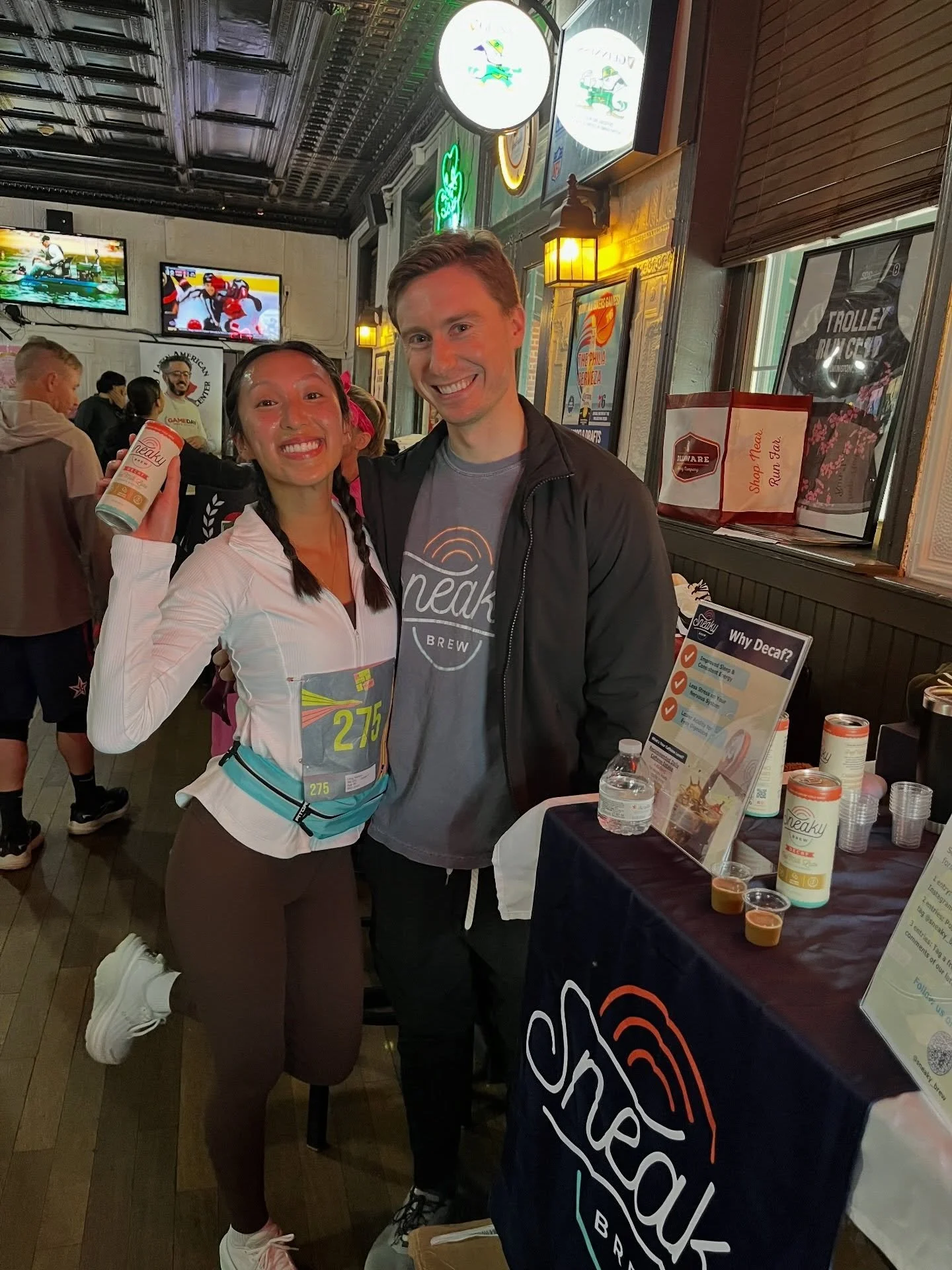 We had the best morning at the Trolley Retro Run yesterday! Cold weather didn&rsquo;t stop the great energy from all the runners and sponsors. Thanks to everyone who stopped by our table, sampled Sneaky Brew, and told us about your caffeine journey! 