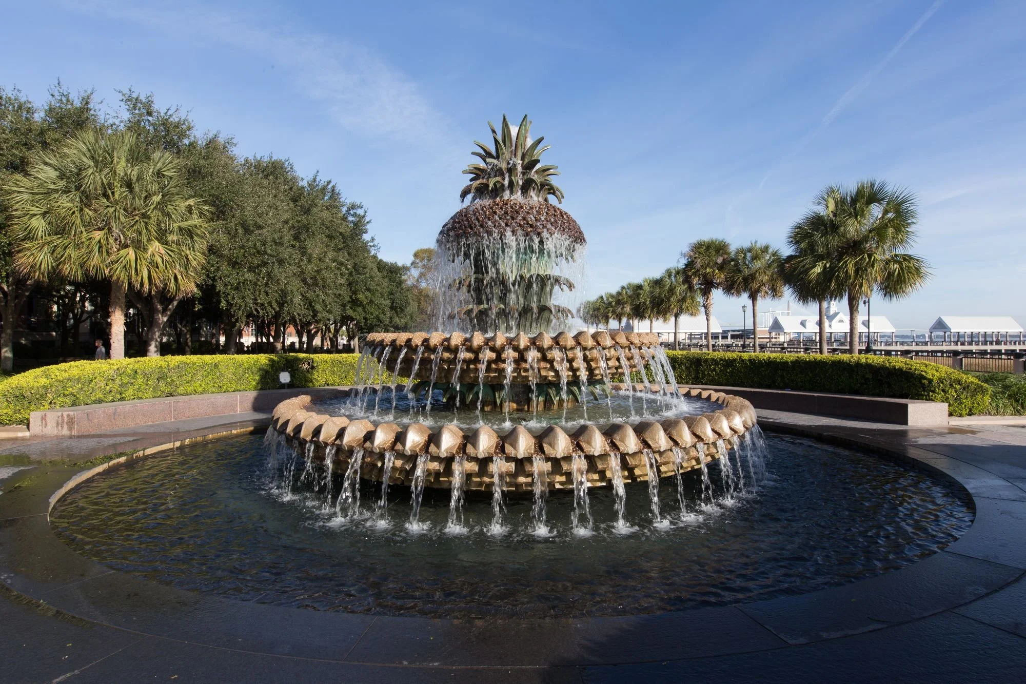 Pineapple Fountain at Waterfront Park in downtown Charleston SC