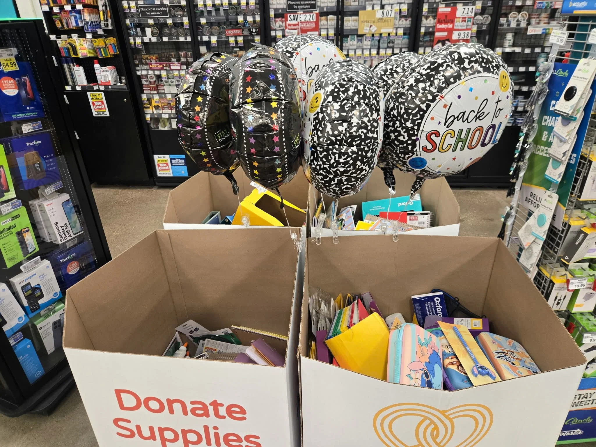 Filled collection boxes in the store.jpg