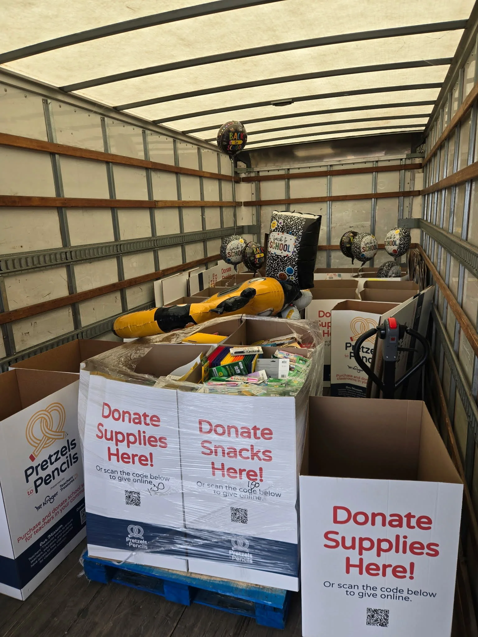Collection boxes on the truck.jpg