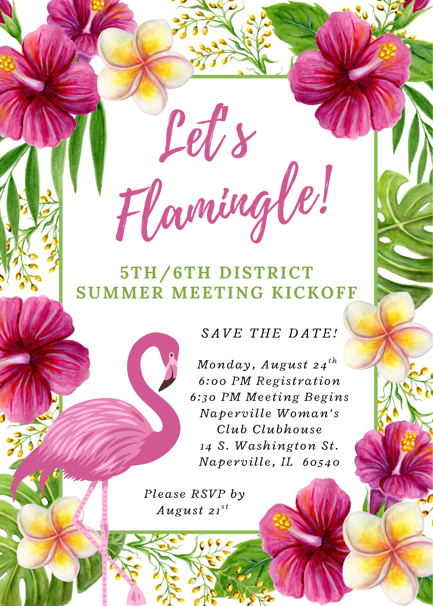 Let's Flamingle! 5th/6th District Summer Meeting Kickoff