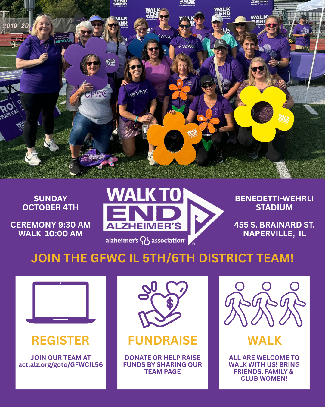 Join Team GFWC IL 5th/6th District Walk to End Alzheimer's