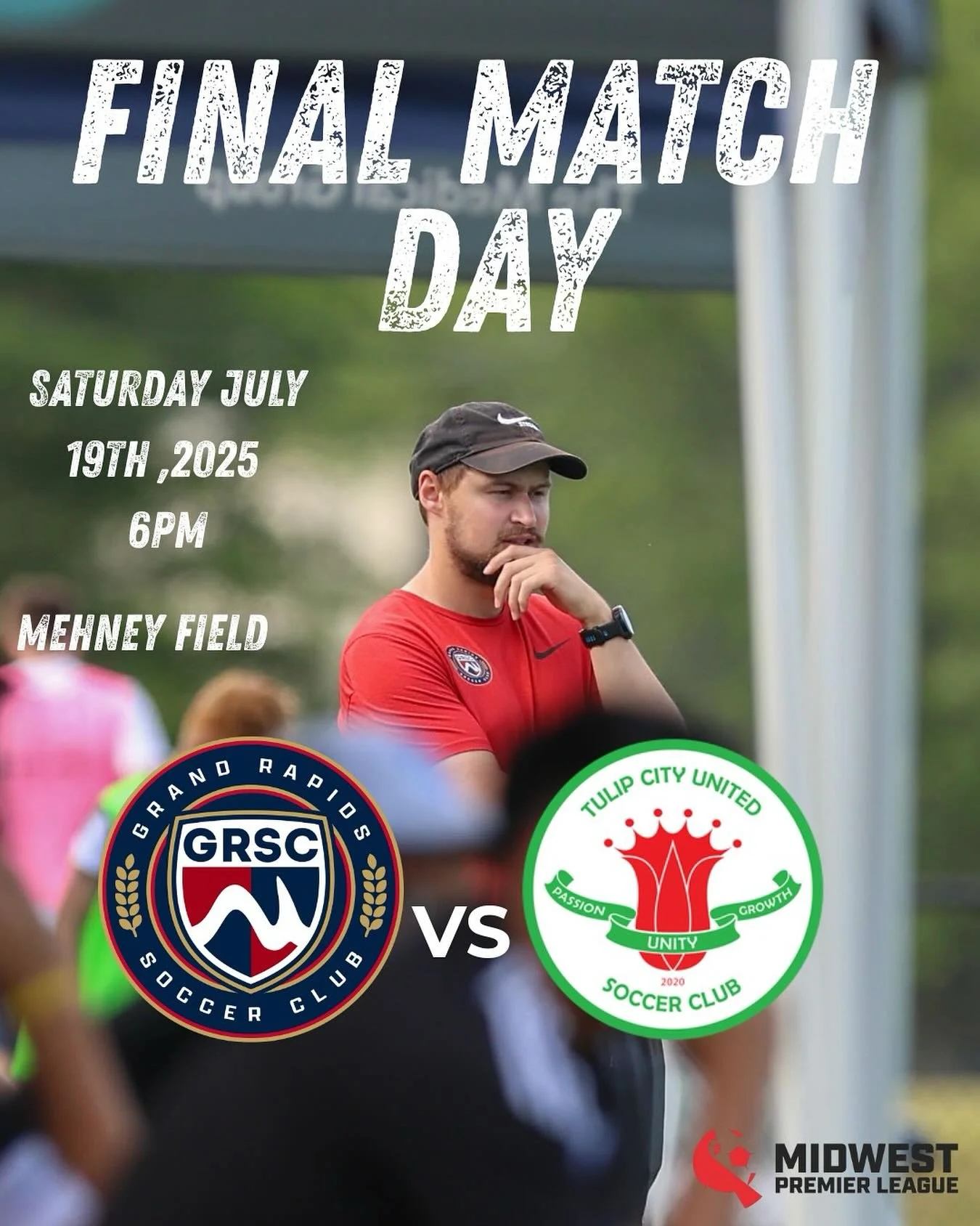 Final game of the season 
Last time at home for the season! 
Tickets online are only $5 

📍 Location:
Mehney Field
2425 Lake Dr SE
East Grand Rapids, MI 49506

🎉 Youth Club Players: Wear your club jersey and get in FREE!

Let&rsquo;s pack the stand