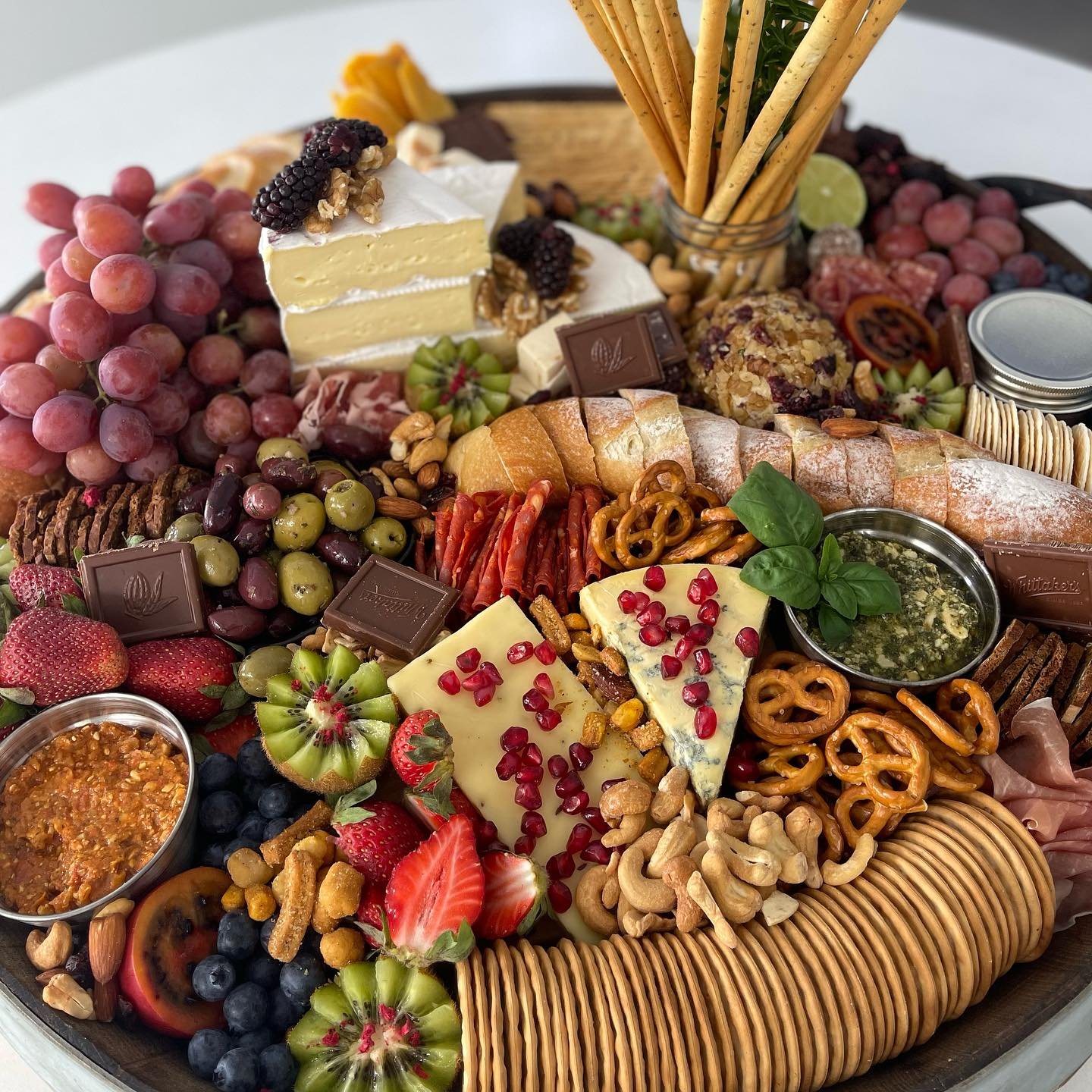 Our grazing board is perfect for events for around 30 people. 

This is delivered or picked up all ready to go so no set up is required!!😄