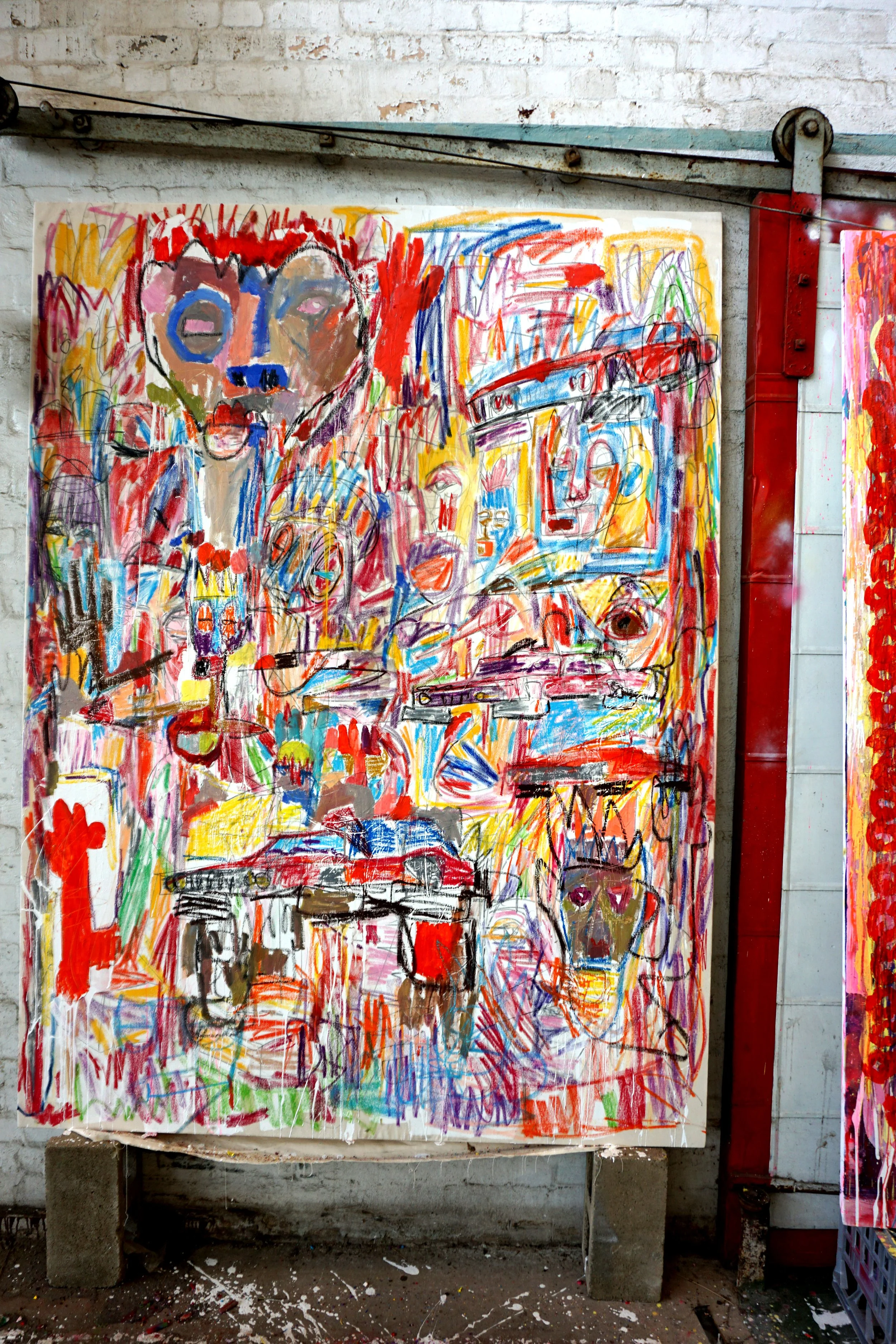 Ghost in the Shed  220x180cm oil pastel acrylic on canvas