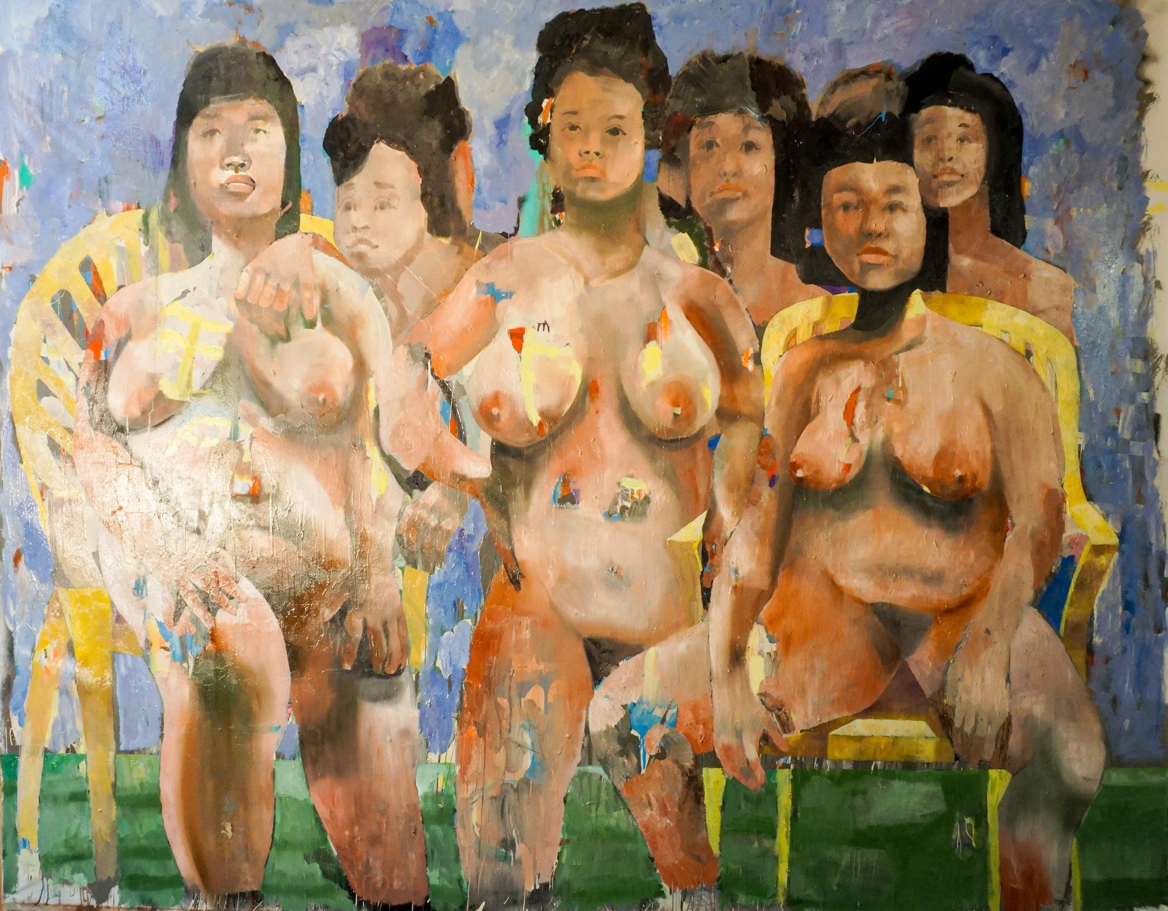 Plastic chairs series-260x180cm oil on canvas - Click for details