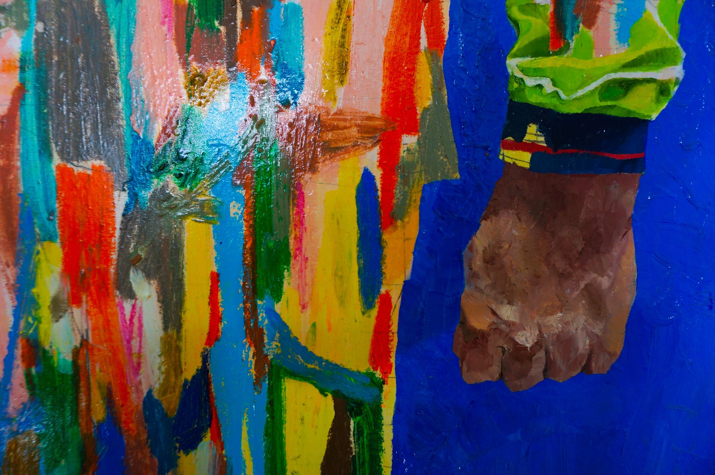 Sky Tradie - 162x120 cm - Oil paint, oil pastel on canvas -2023