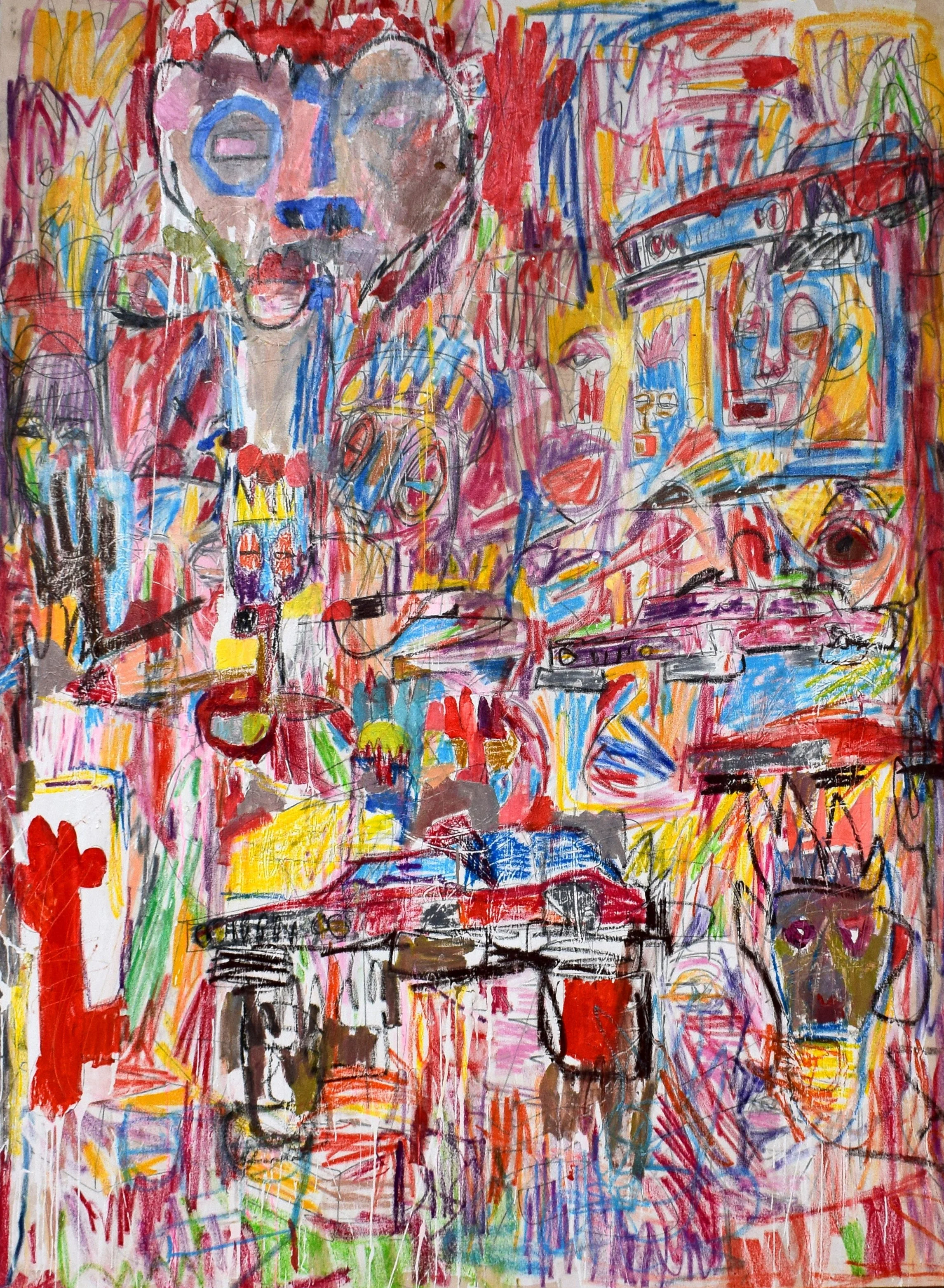 Ghost in the Shed  220x180cm oil pastel acrylic on canvas