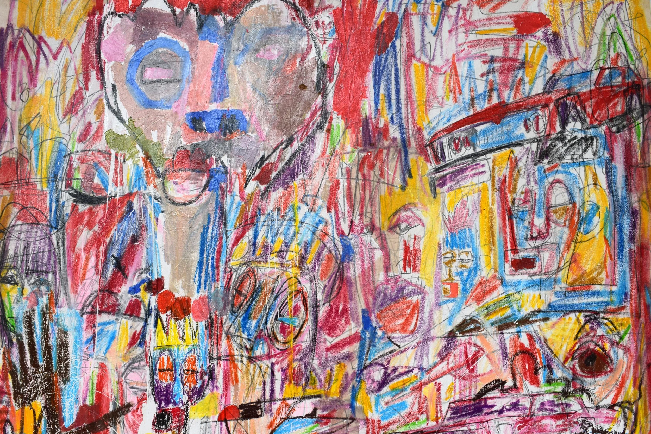 Ghost in the Shed  220x180cm oil pastel acrylic on canvas