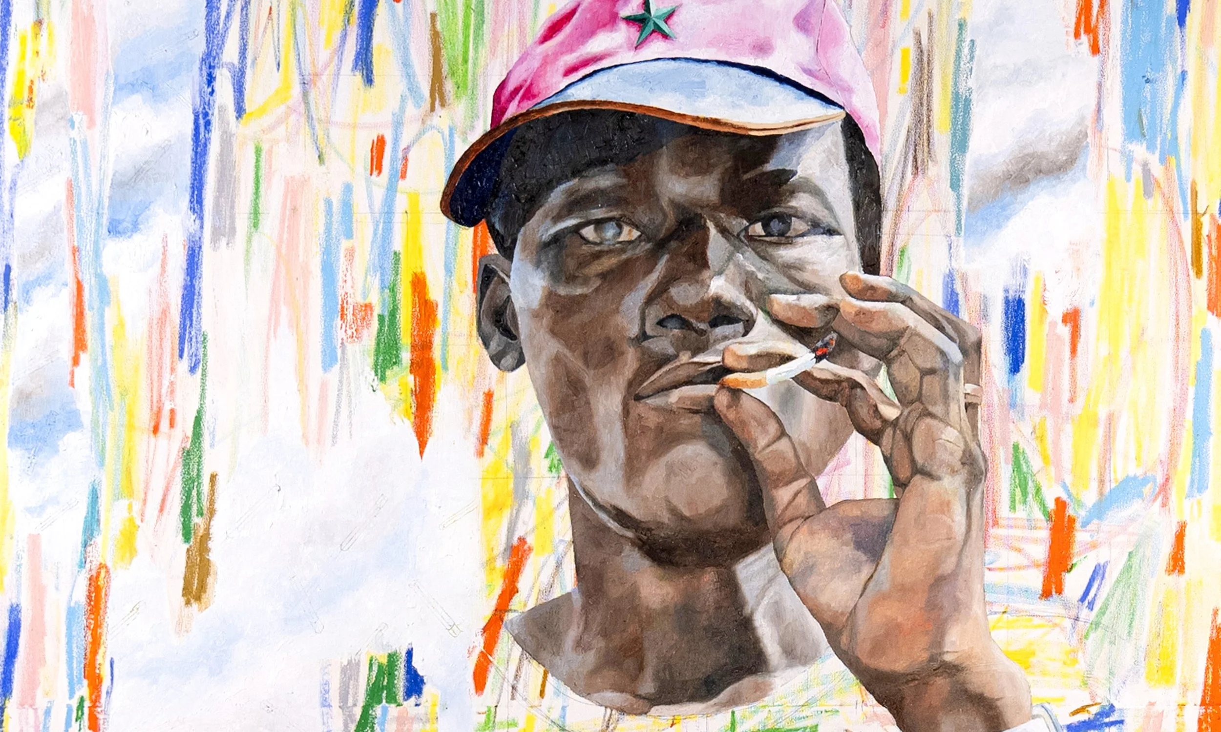 Morning in Fidjrosse. 190X140 oil paint oil pastel on canvas