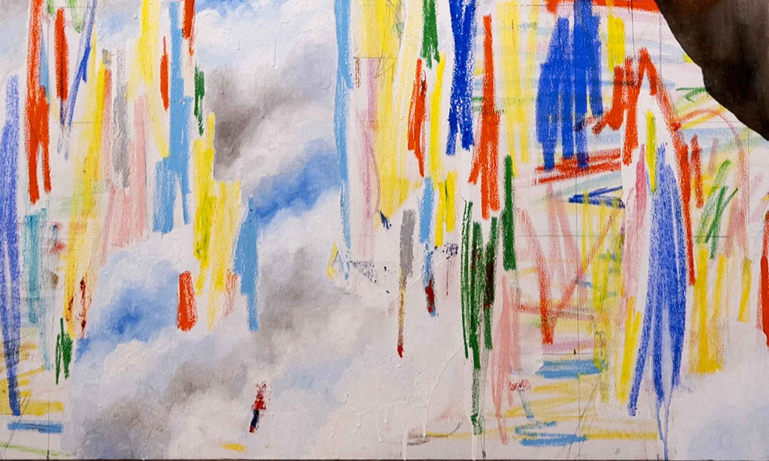 Morning in Fidjrosse. 190X140 oil paint oil pastel on canvas