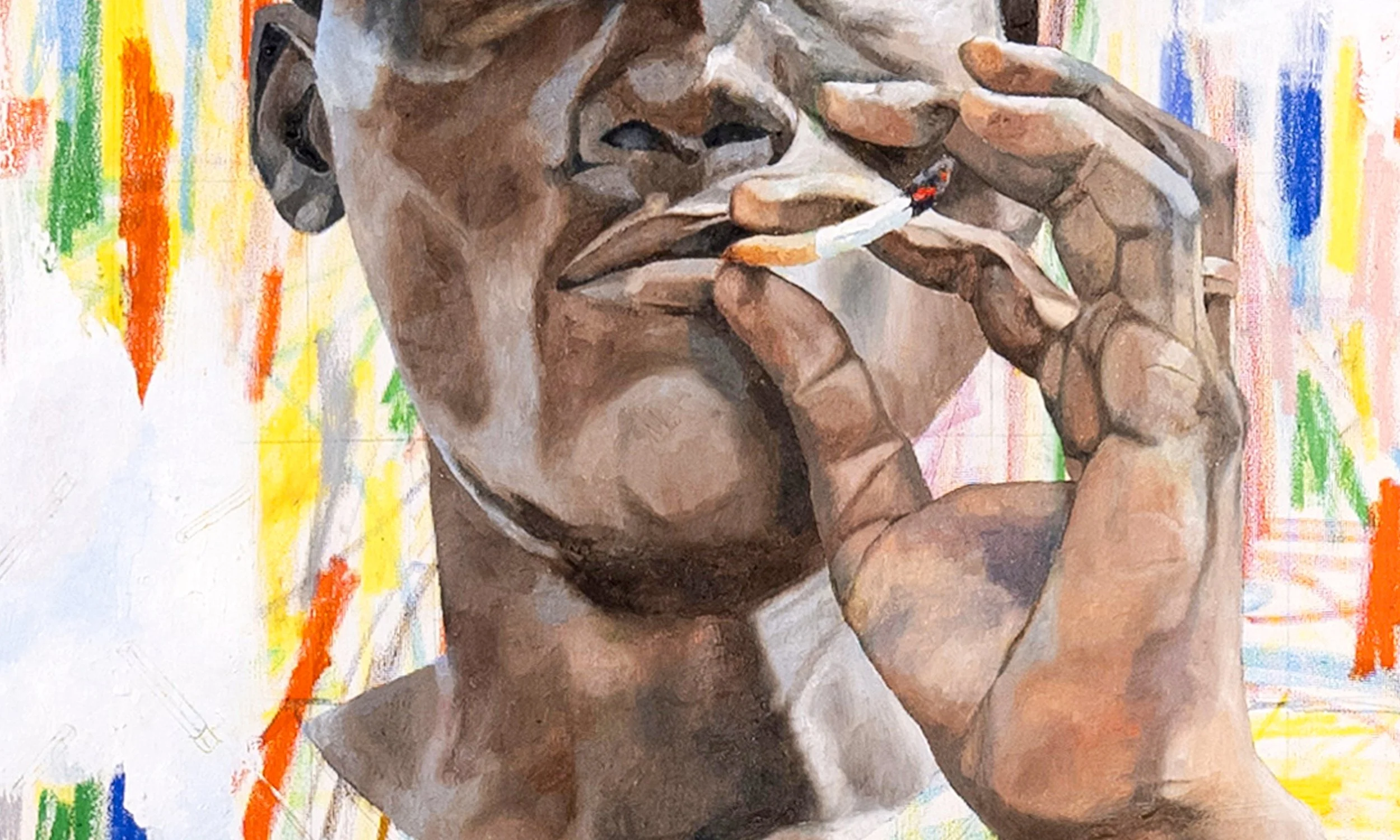 Morning in Fidjrosse. 190X140 oil paint oil pastel on canvas