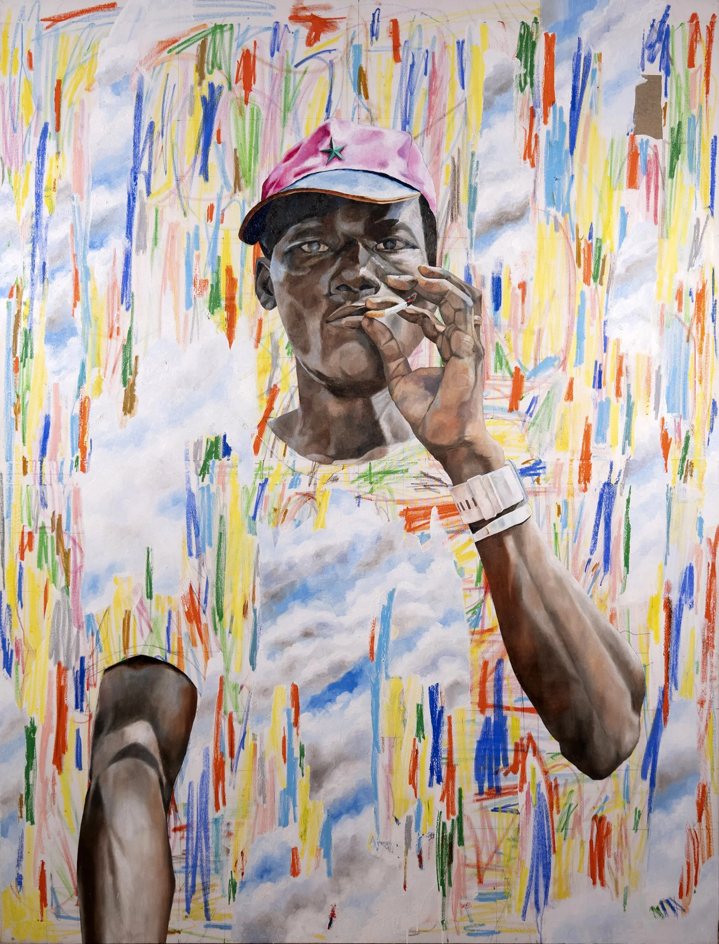 Morning in Fidjrosse. 190X140 oil paint oil pastel on canvas