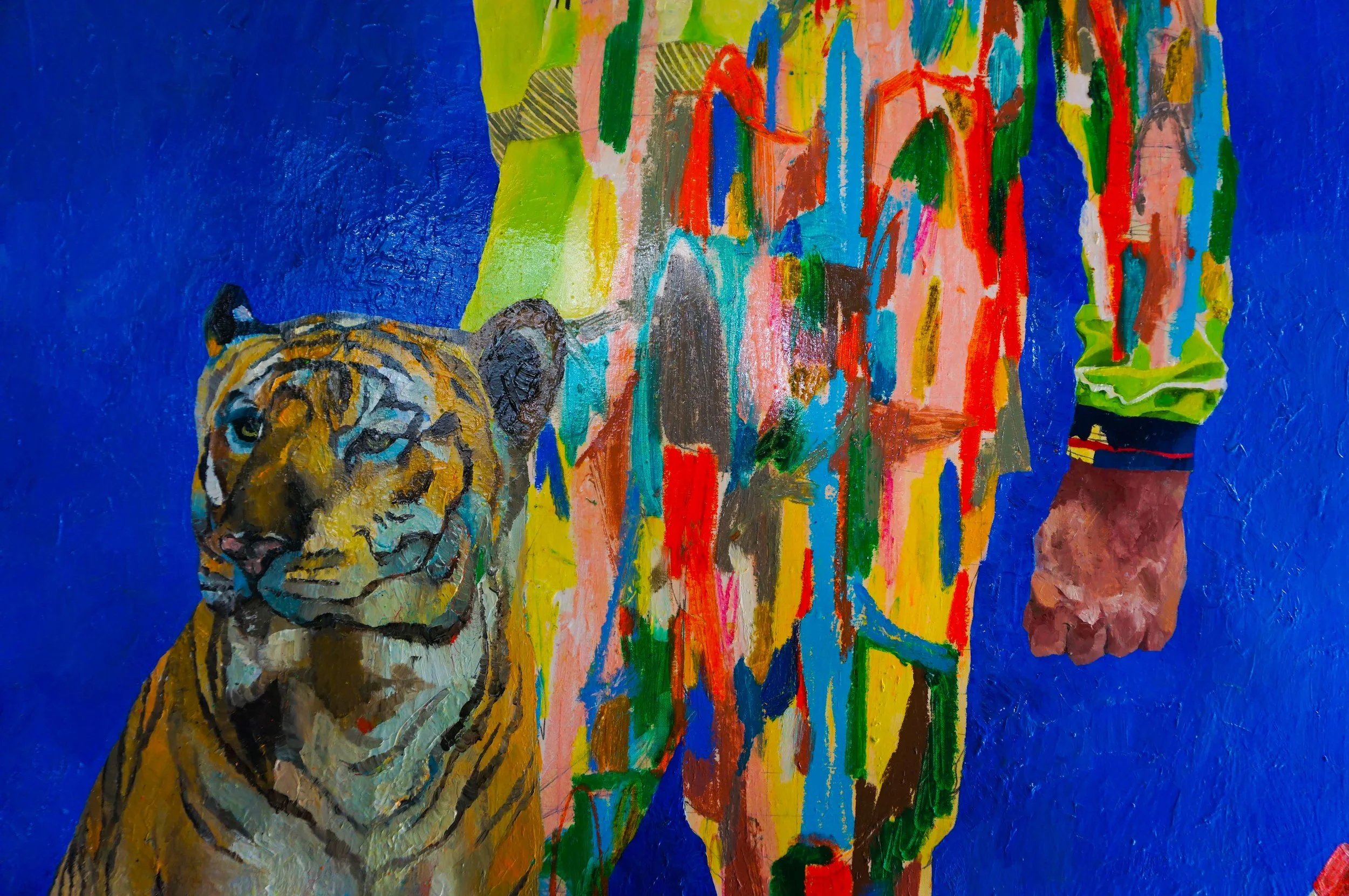 Sky Tradie - 162x120 cm - Oil paint, oil pastel on canvas -2023