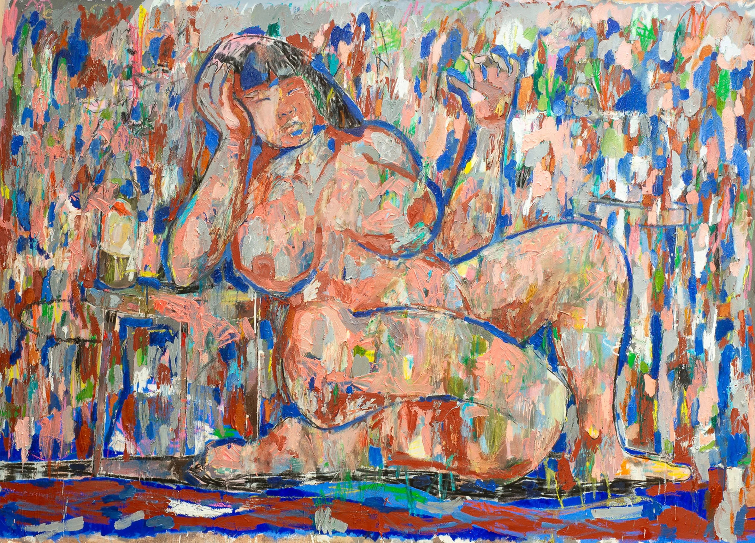 Plastic Chairs serie - 270x175cm oil, acrylic and pastels on canvas