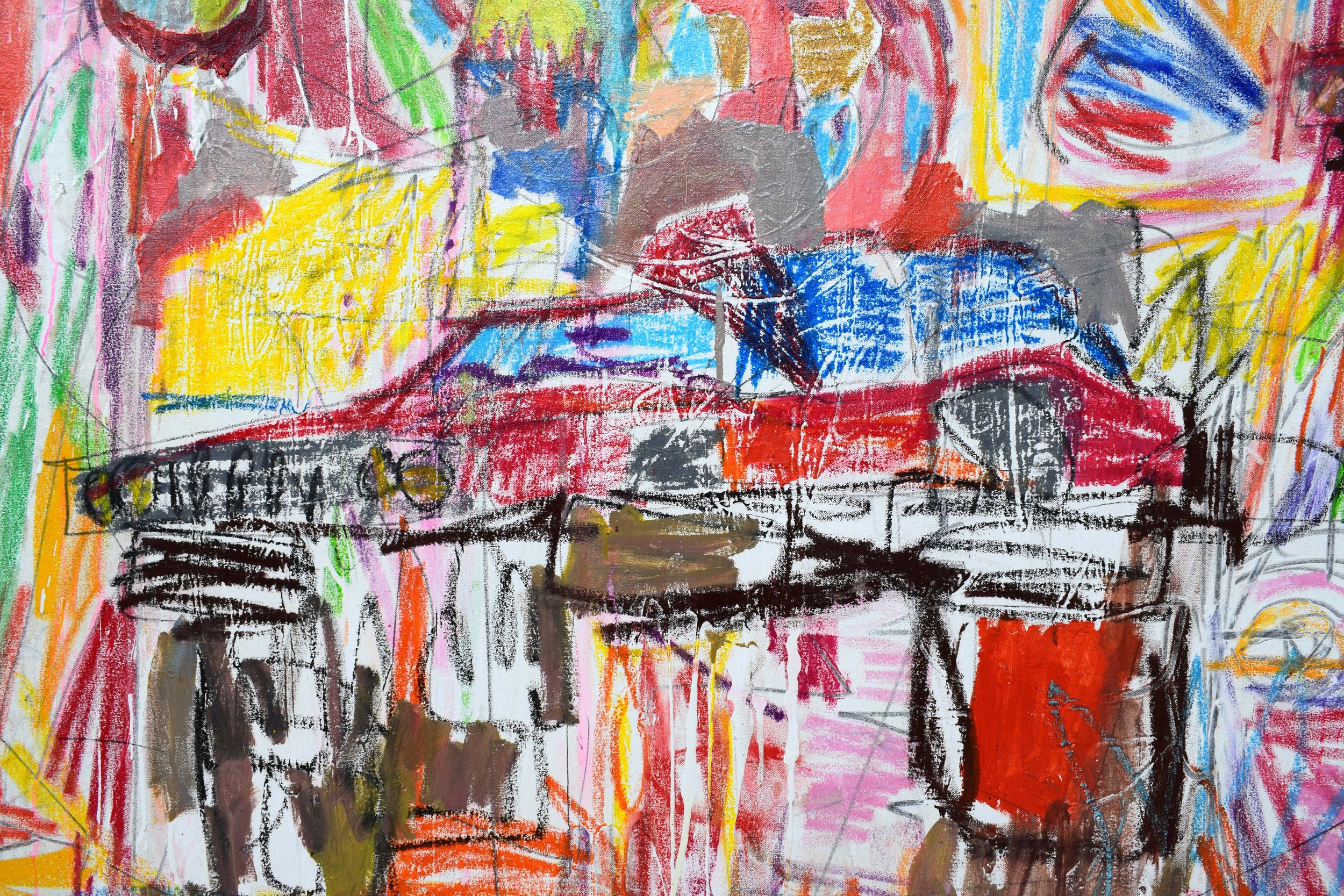 Ghost in the Shed  220x180cm oil pastel acrylic on canvas