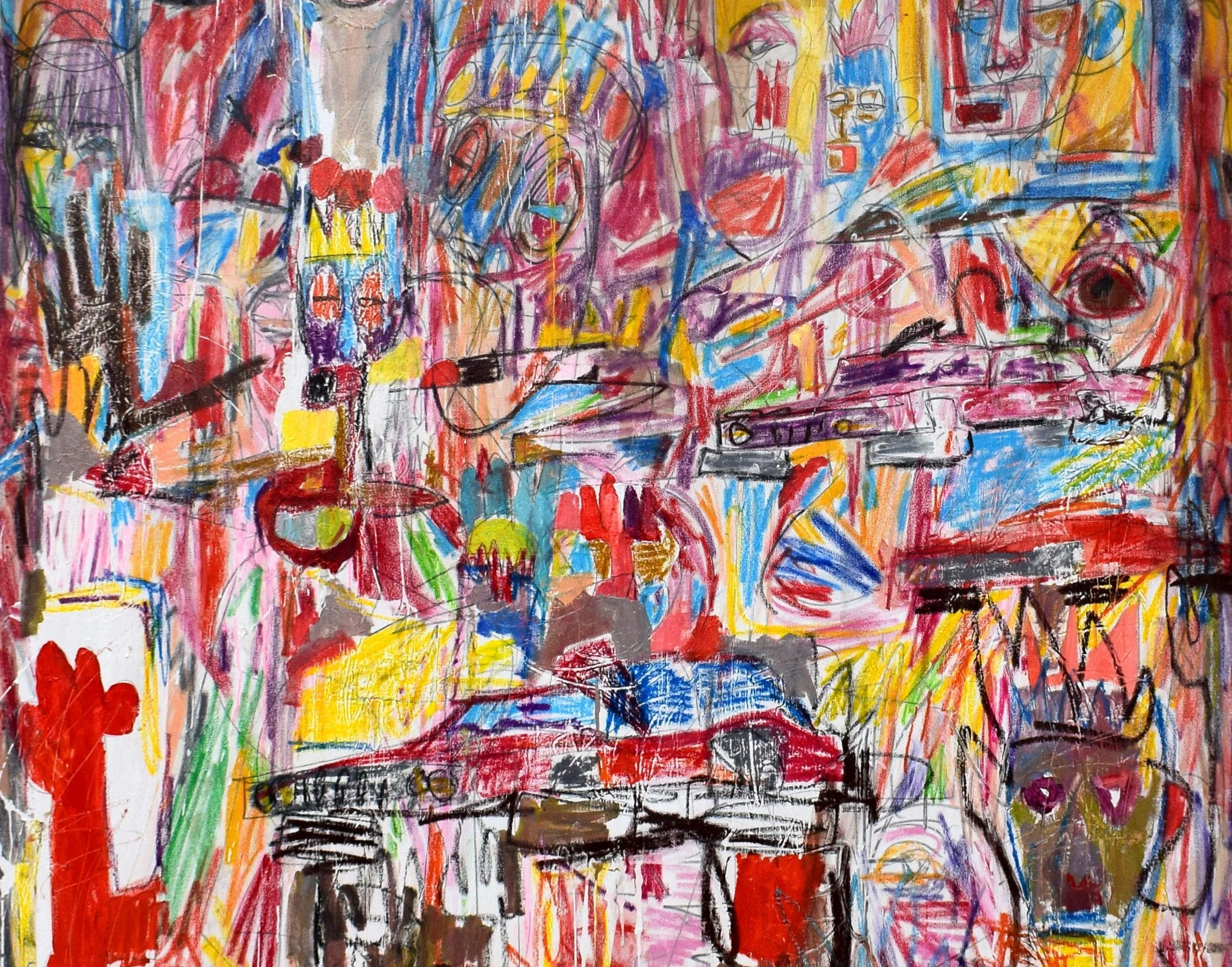 Ghost in the Shed  220x180cm oil pastel acrylic on canvas