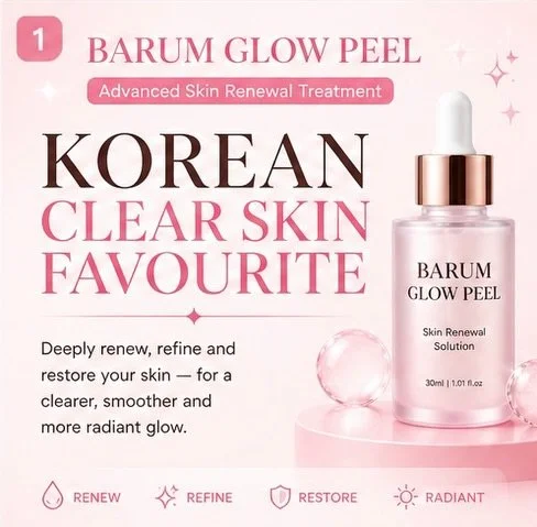 ✨ Get that glass skin glow with Barum Glow Peel ✨ 

A Korean-favourite treatment that deeply renews, clears and brightens your skin from within.

- Clears acne &amp; dark spots
- Refines pores &amp; texture
- Brighter, smoother, more radiant skin
- S