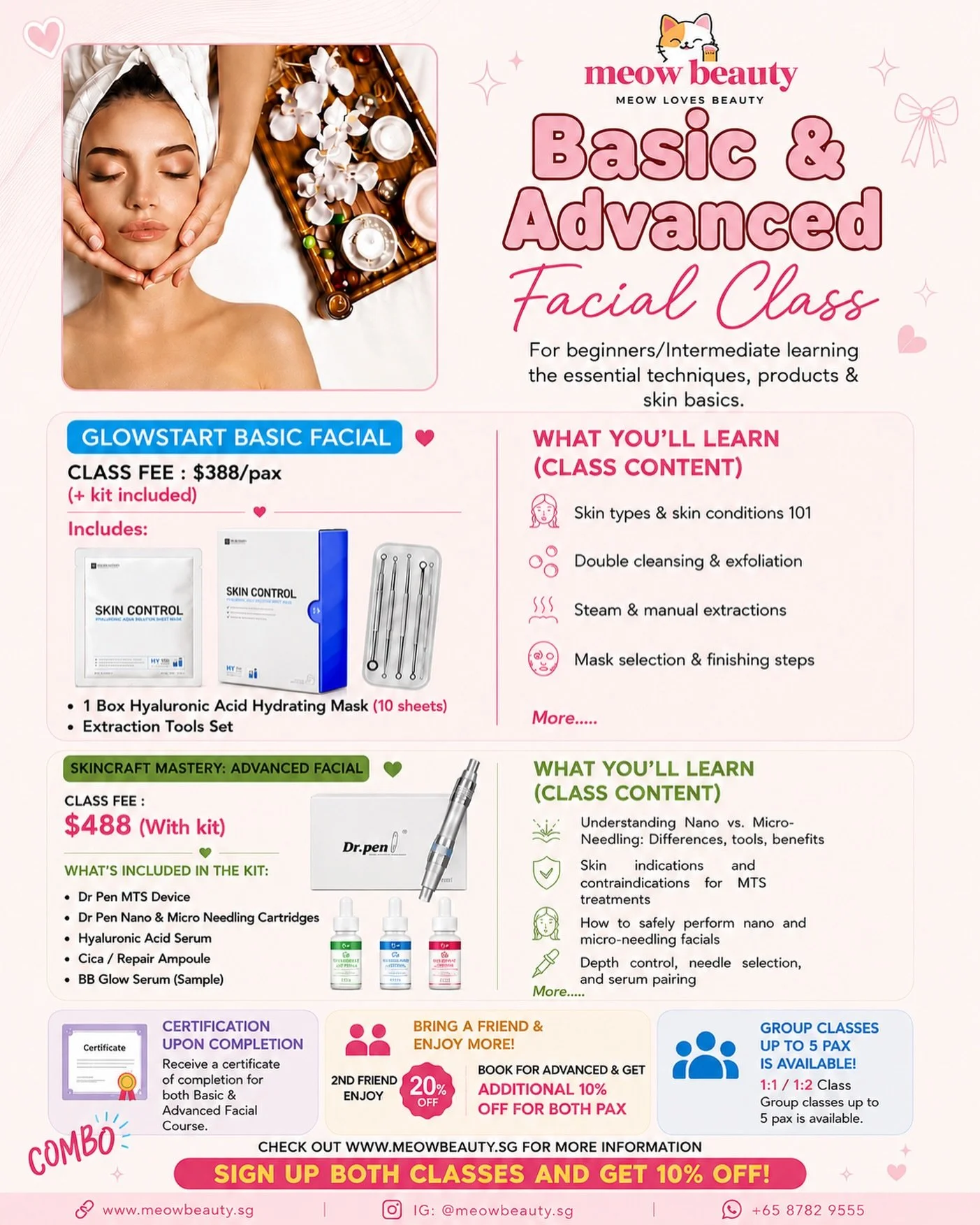 ✨ Start your beauty journey with us at Meow Beauty! ✨

Learn real facial techniques in our beginner-friendly Basic &amp; Advanced Facial Classes 💆🏻&zwj;♀️💖

Perfect for aspiring beauticians, side hustlers, home-based businesses, or anyone passiona