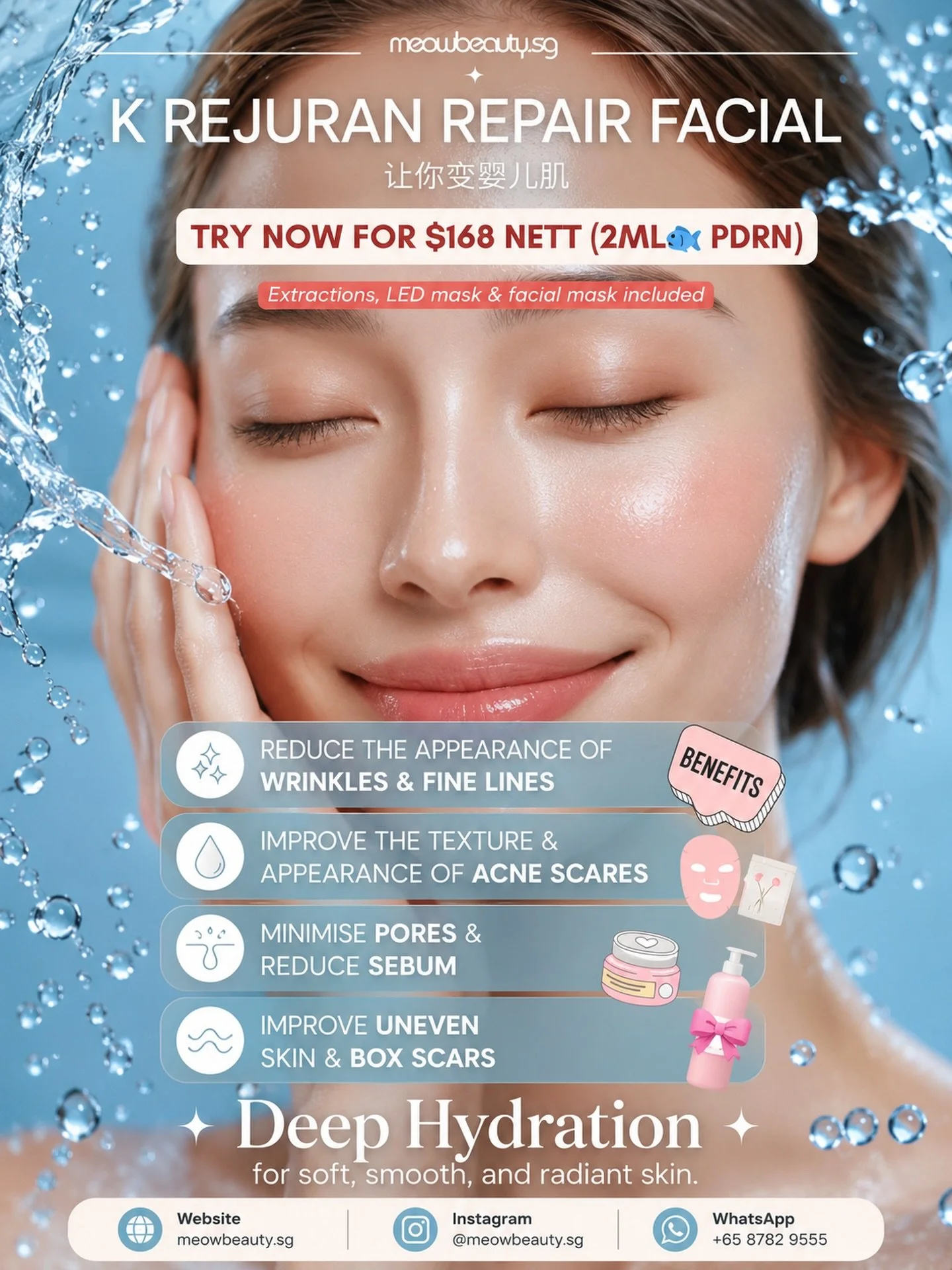 Say hello to soft, glassy &amp; deeply hydrated skin ✨💧

Our K Rejuran Repair Facial is designed to restore tired, dehydrated and damaged skin while improving overall skin texture and radiance. Infused with 2ML PDRN, this treatment helps support ski