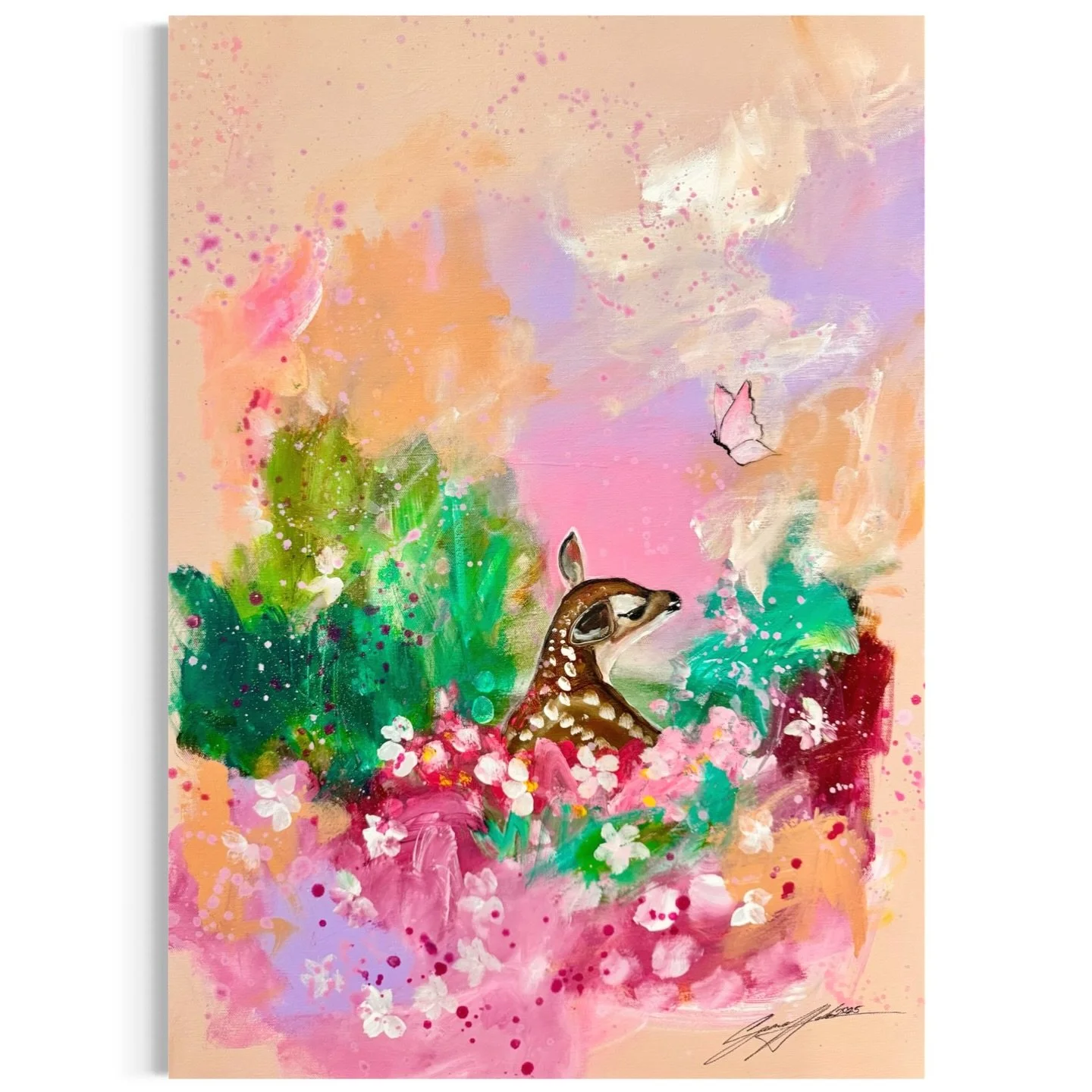 T&auml;m&auml; suloinen tilausteos p&auml;&auml;see pienen tyt&ouml;n huoneeseen 🩷

&rdquo;Rohkeasti kohti unelmia&rdquo;
70x50

T&auml;m&auml;n kokoinen tilausty&ouml; on 350&euro; 💕🌸🧚✨