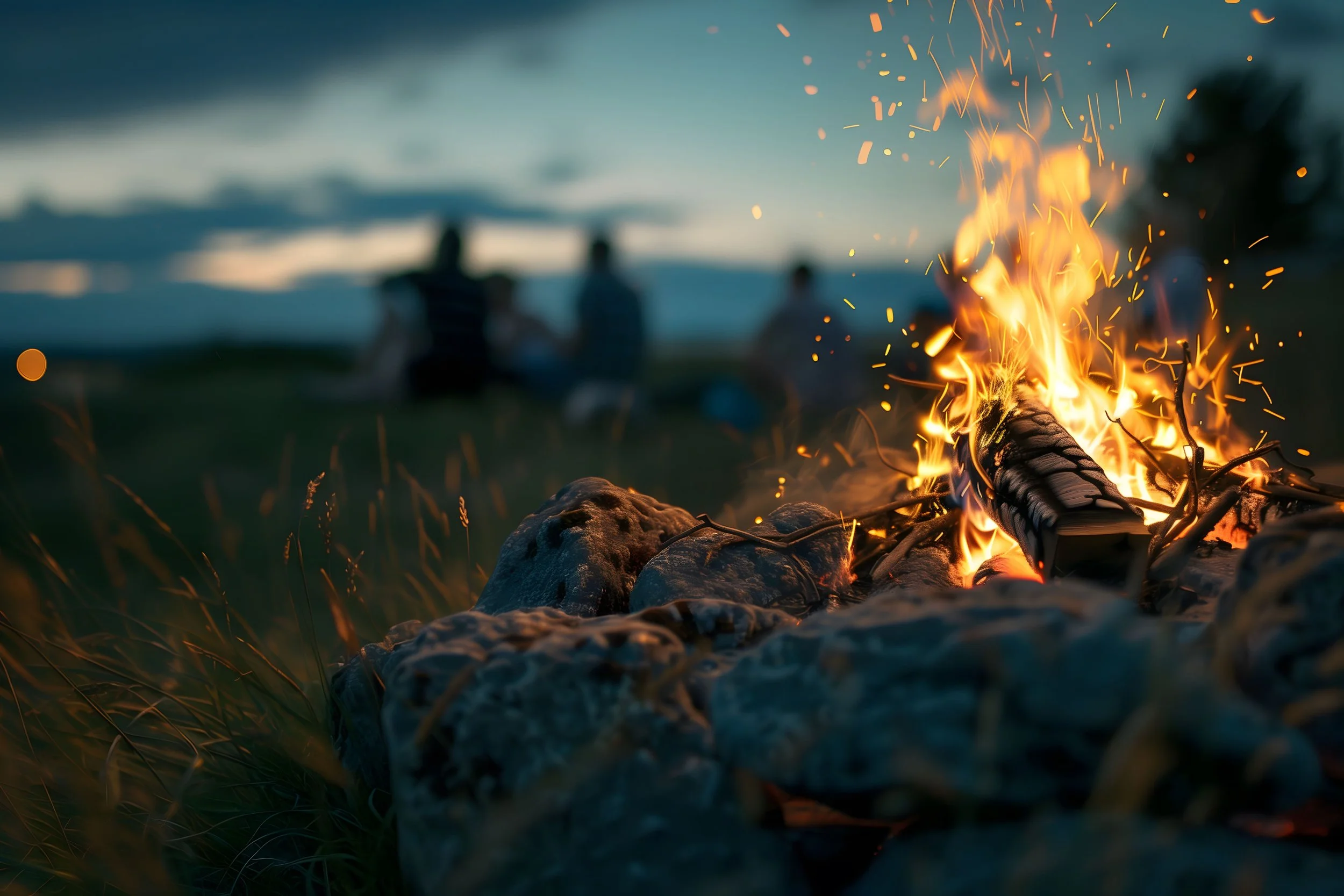 Oudoor Erlebnis für Familien mit romantischem Feuer