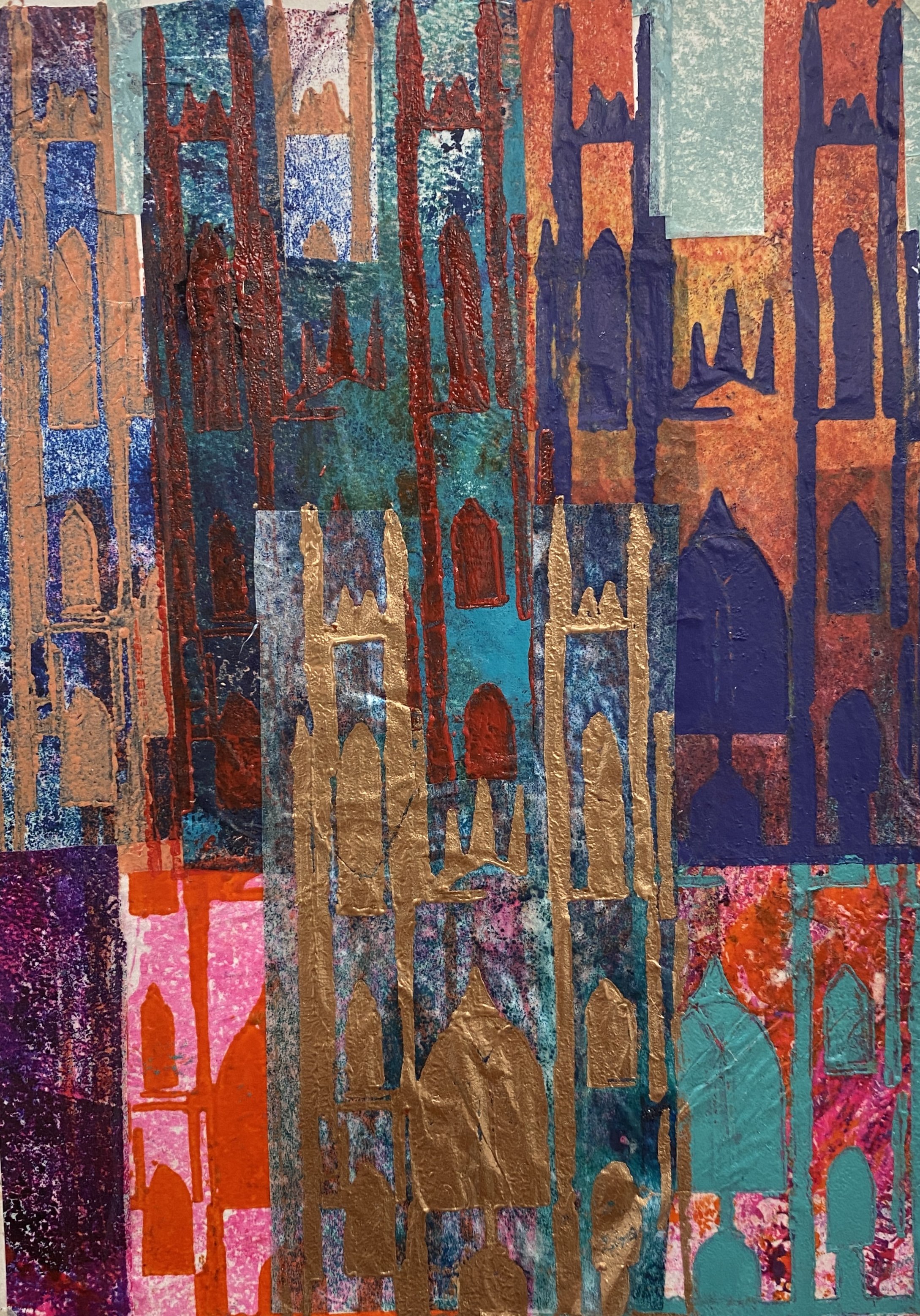 "Beverley Minster" 1/6VE linocut with chine-collé