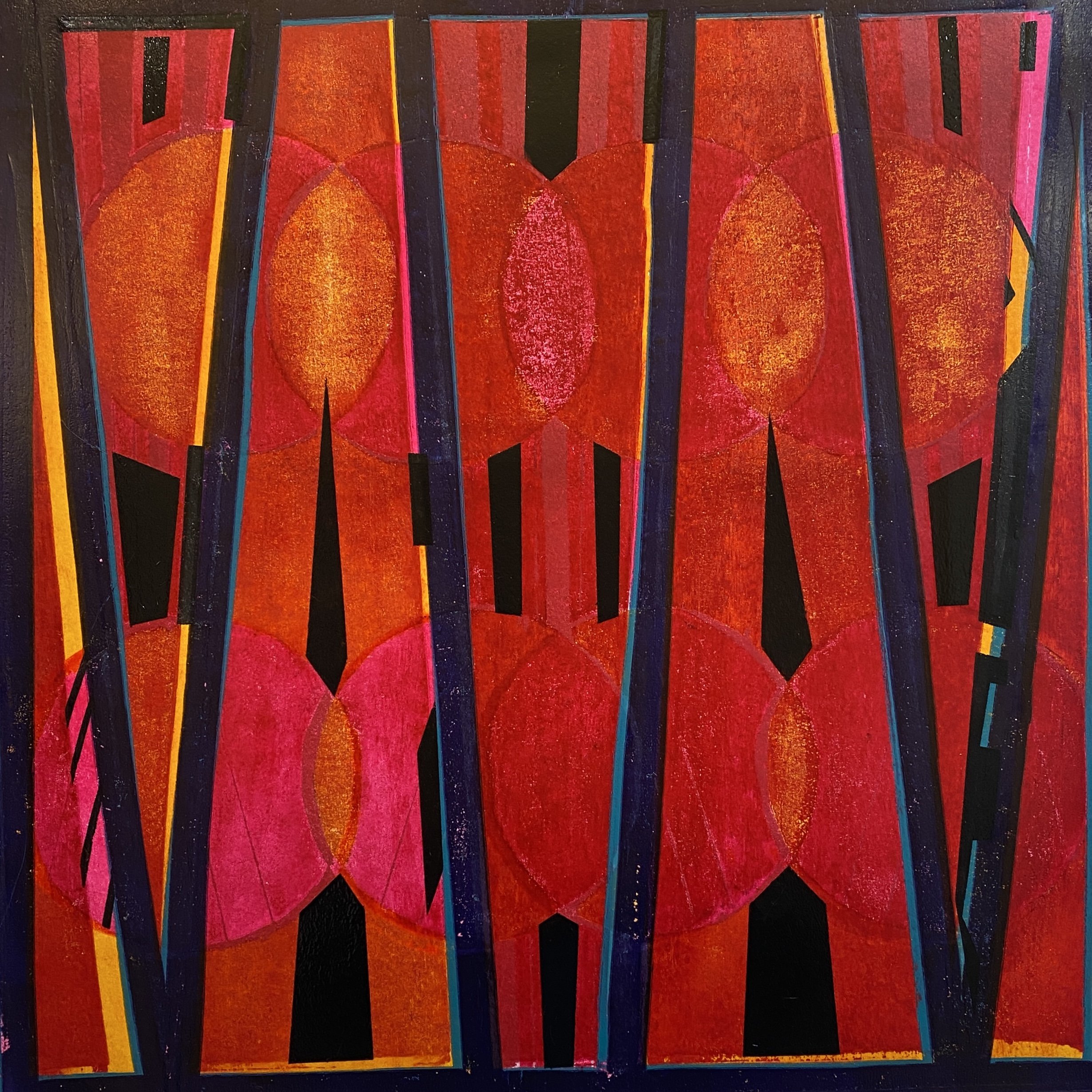 "Block Chords" 2/30VE woodcut, block and pouchoir
