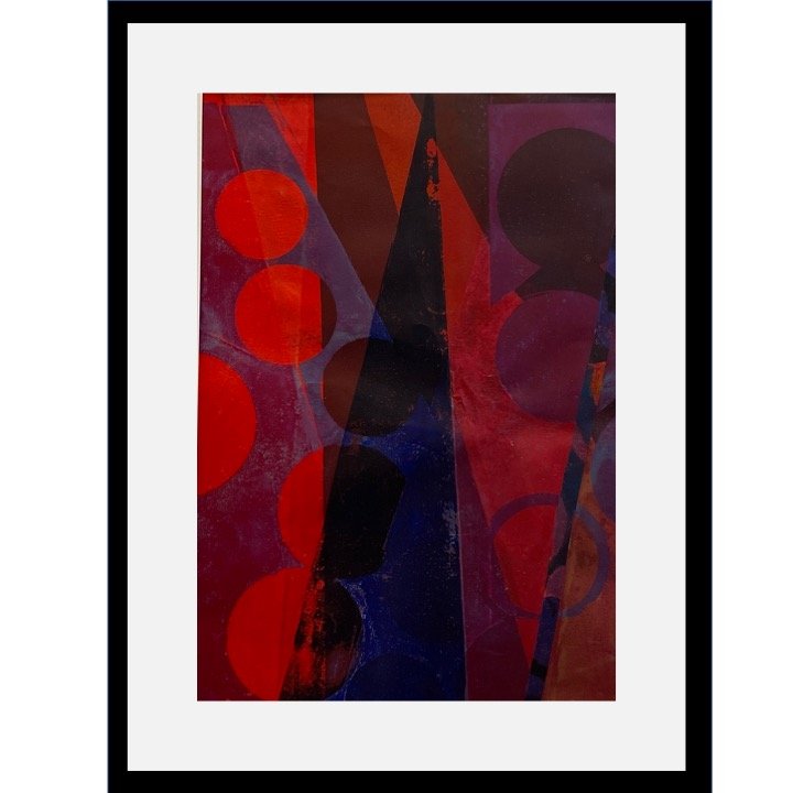 "Soundscape" 2/20VE block print with screenprint