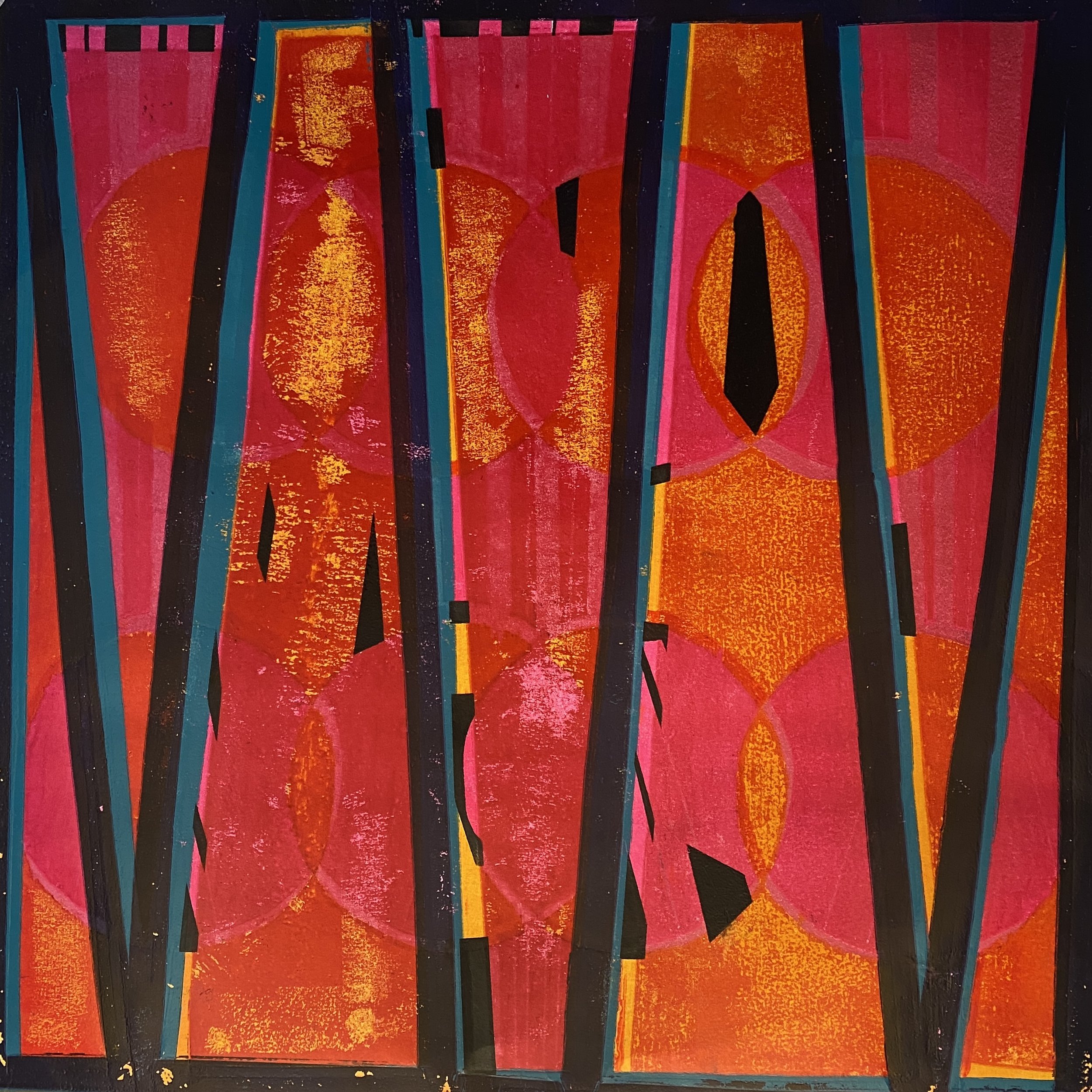 "Block Chords" 1/30VE woodcut, block and pouchoir