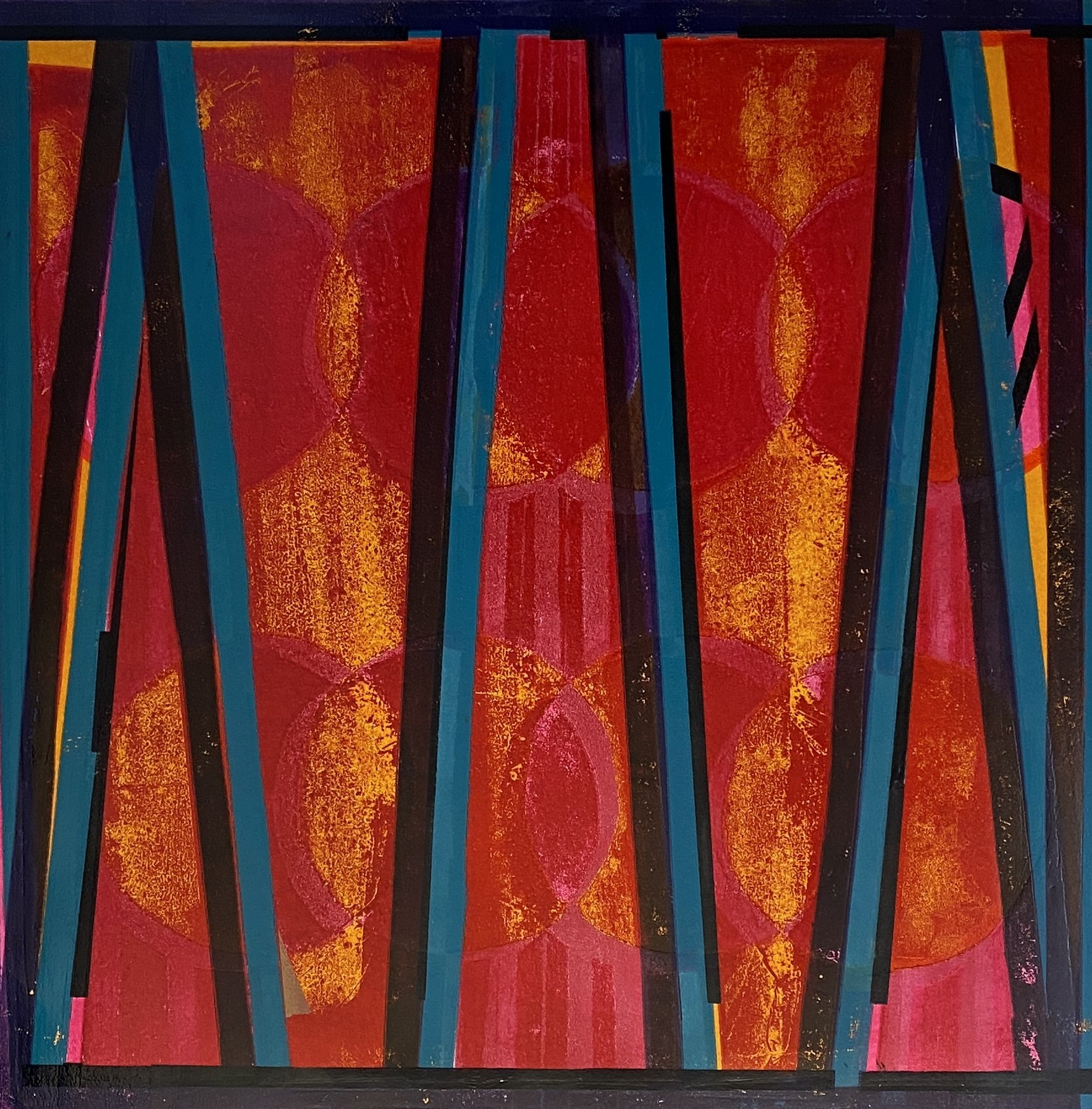"Block Chords" 6/30VE woodcut, block and pouchoir