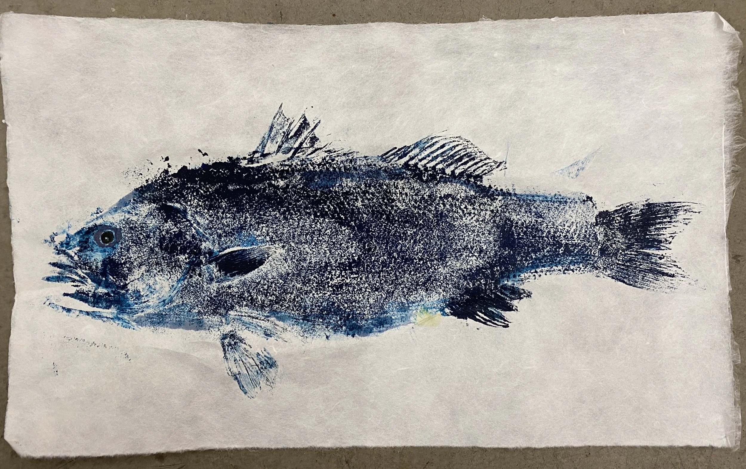 "Seabass" gyotaku print