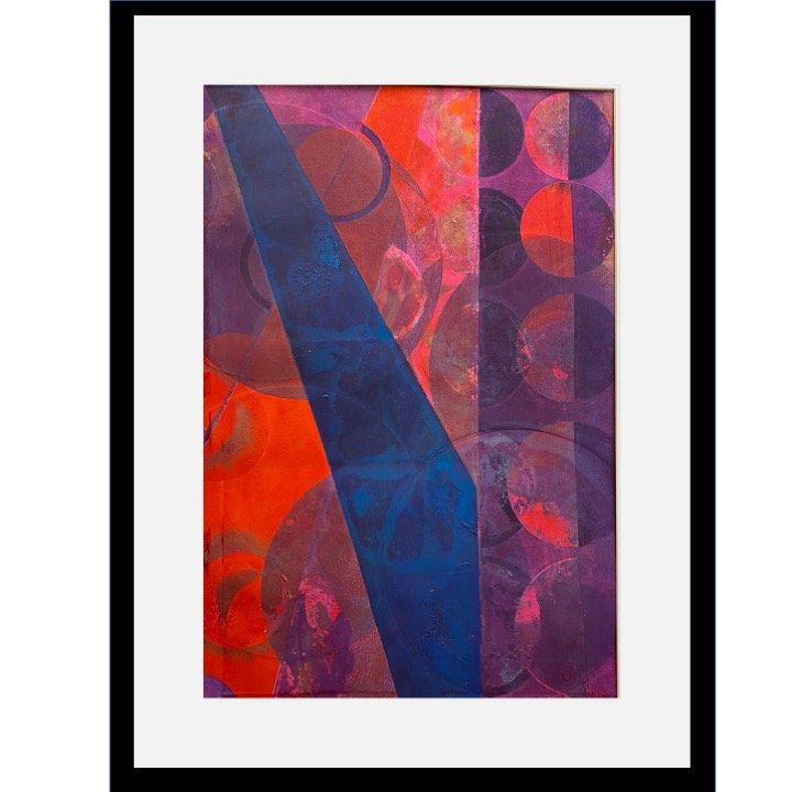 "Soundscape" 3/20VE block print with screenprint