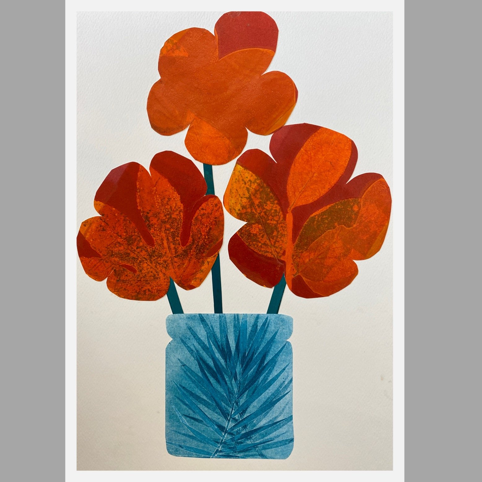 "Vase" 3/20VE block printed collage