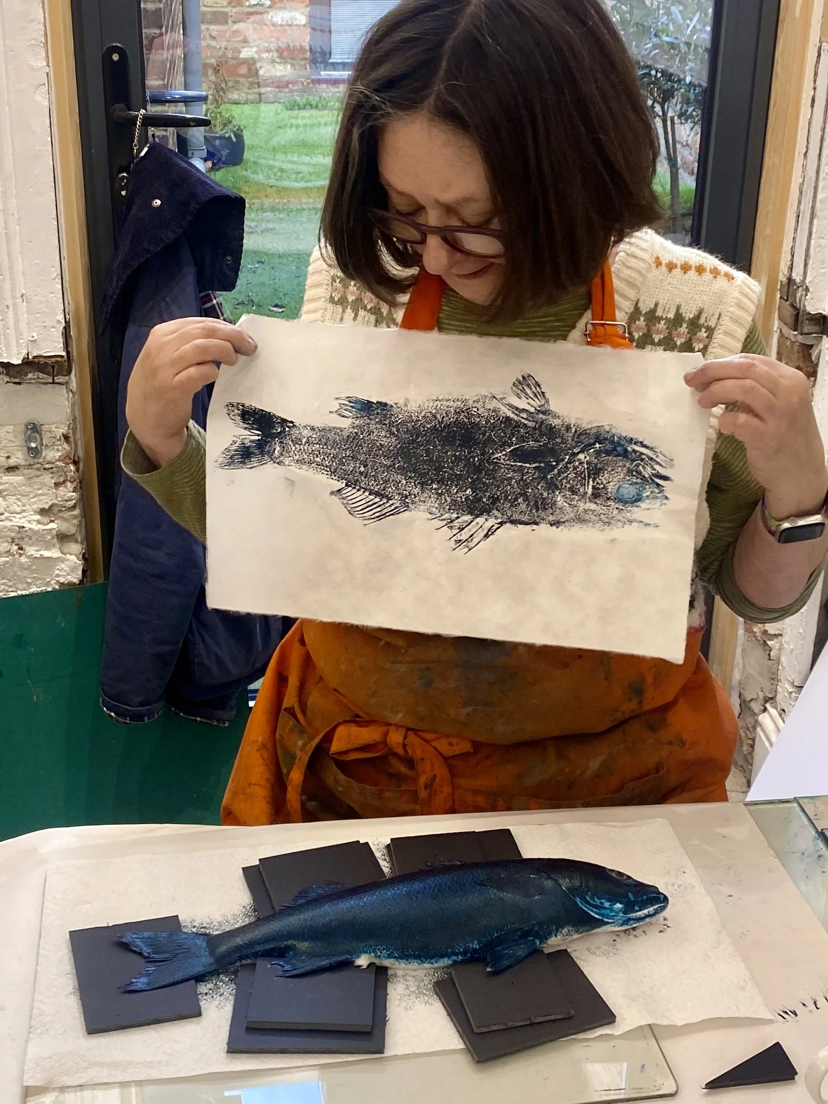"Seabass" gyotaku print