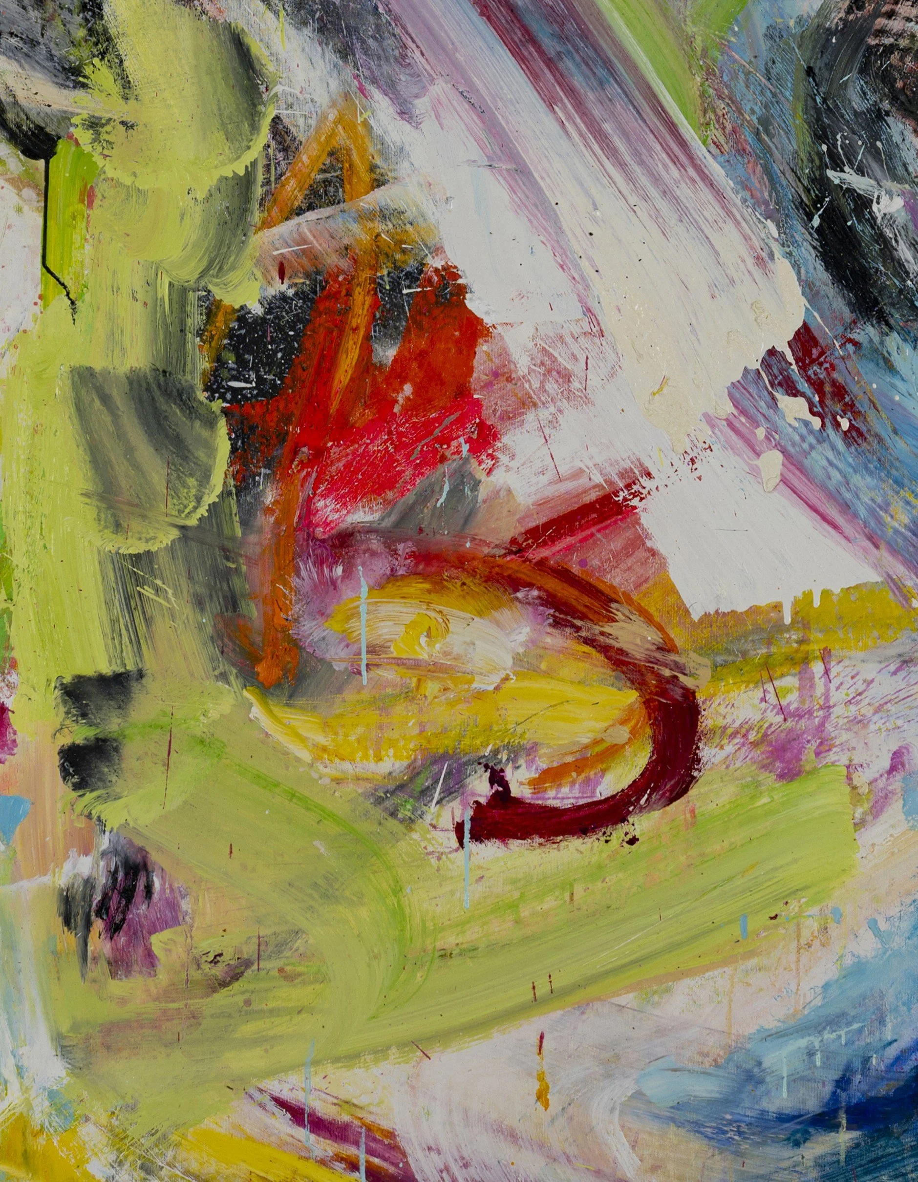 Detail. Self-portrait in summer, 2025-2026. Oil on canvas, 209x156cm, inv.GM26-15. © Gís Marí