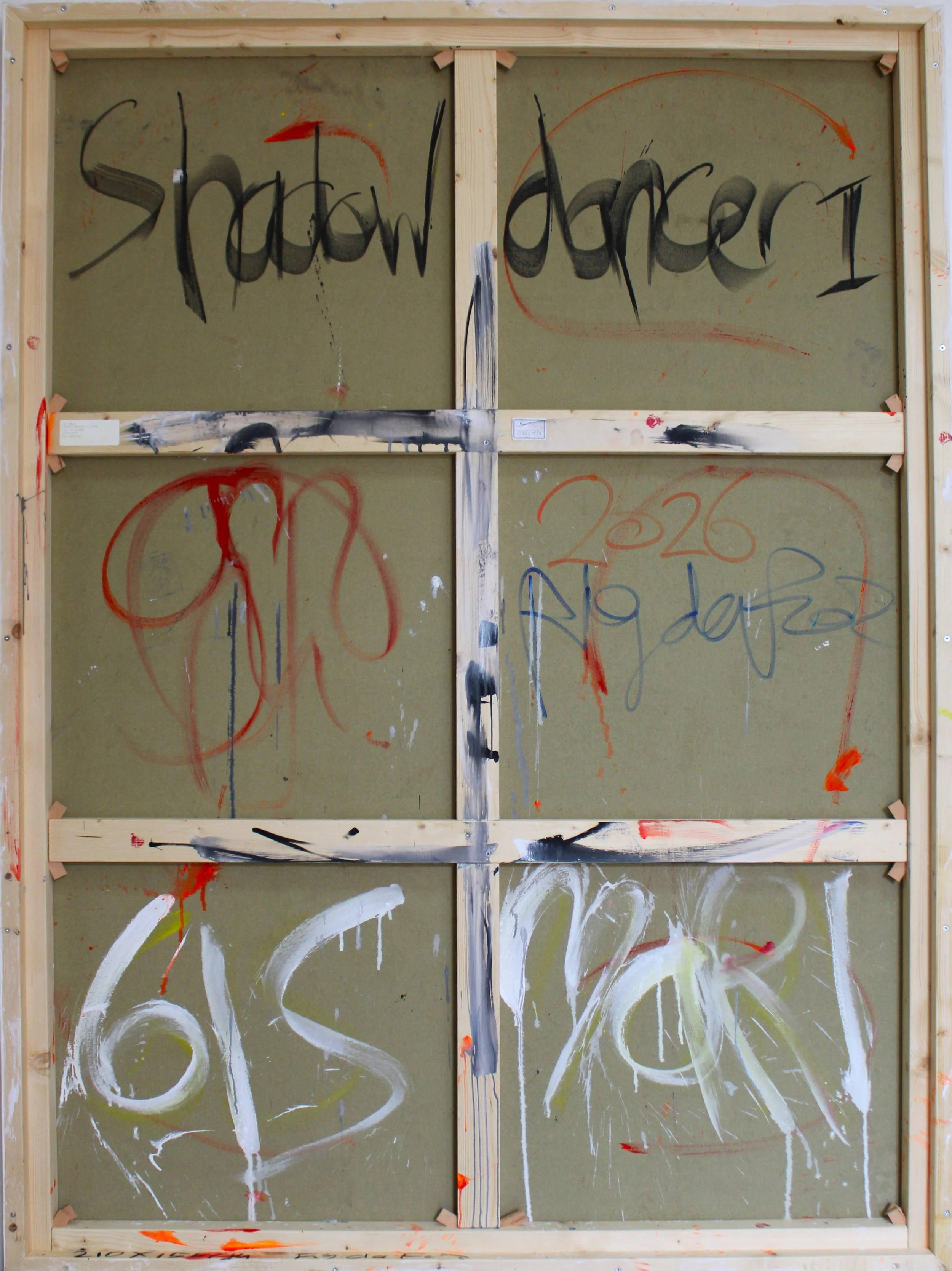 Backside. Shadow dancer I, 2026. Oil on canvas, 210x156cm, inv.GM26-08. © Gís Marí