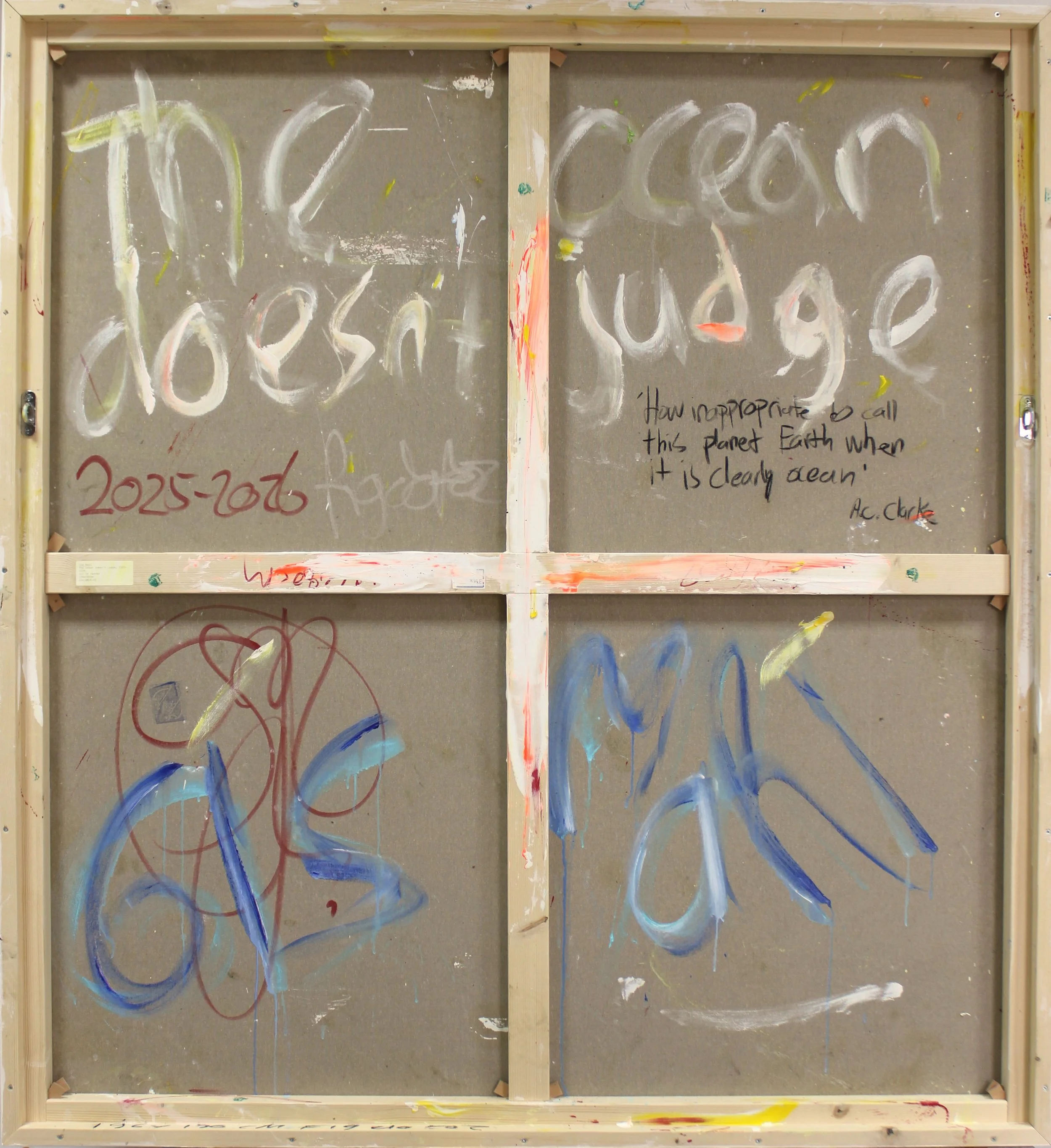 Backside. The ocean doesn’t judge, 2025-2026. Oil on canvas, 196x180cm, inv.GM26-02. © Gís Marí