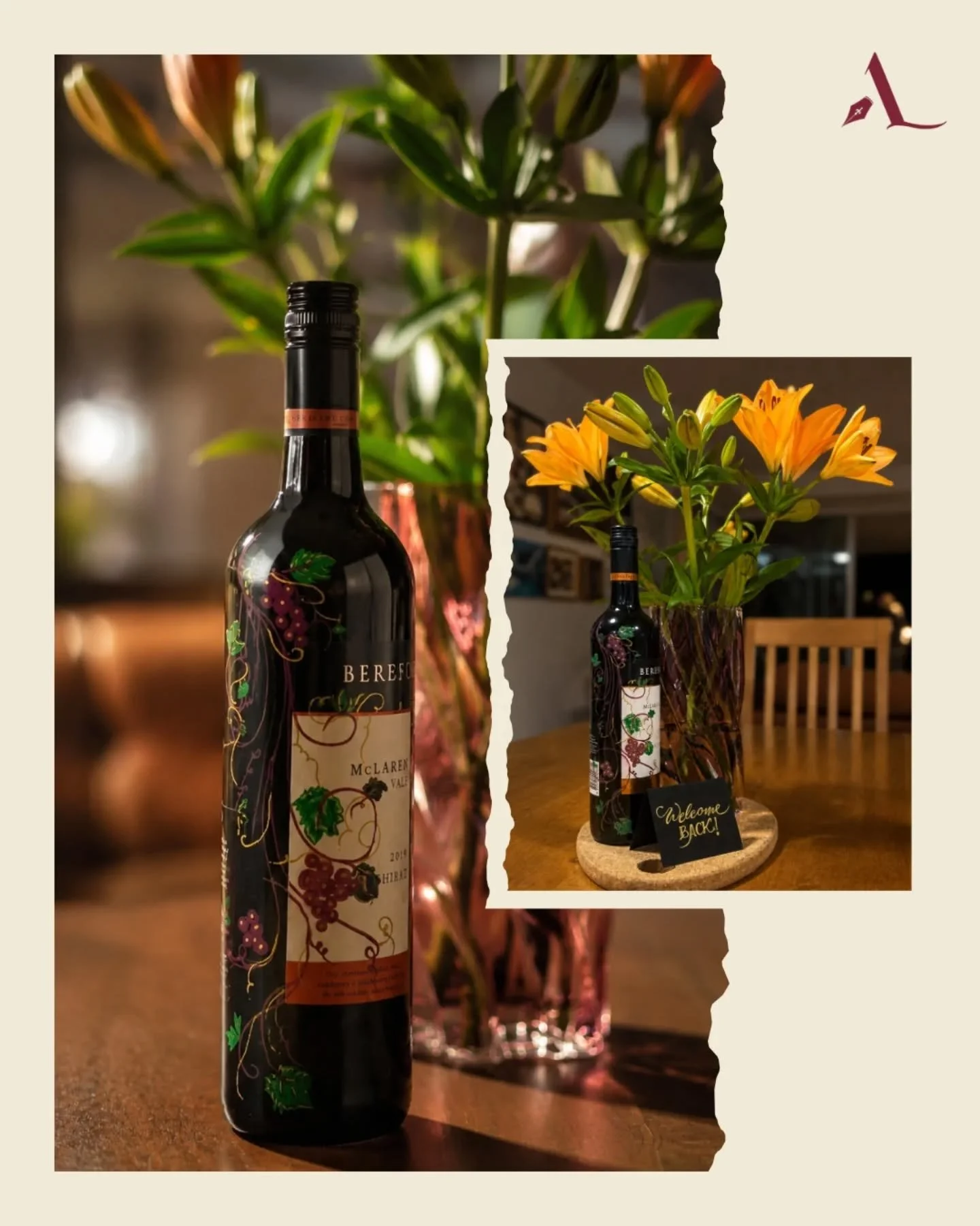 You know what Nigel would say?

&ldquo;You know me, a McLaren Vale Shiraz, touched by hand-painted vines, and I&rsquo;m on board.&rdquo; ✨👠

Hand-painted the @beresfordestate Shiraz for a beautiful evening!