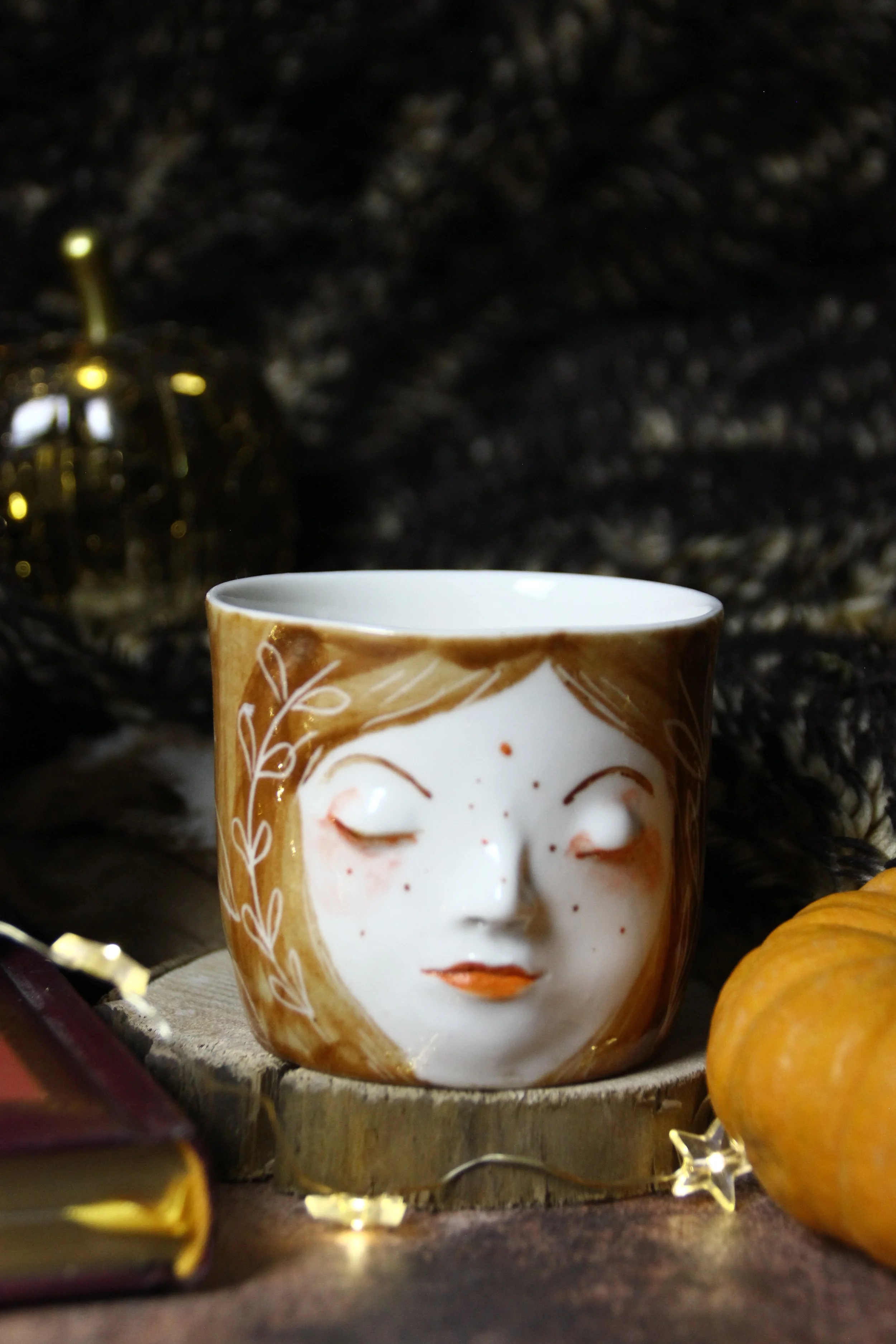 Tasses Visages Ecorce