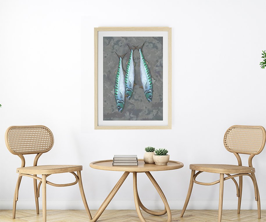 Mackerels on a plate