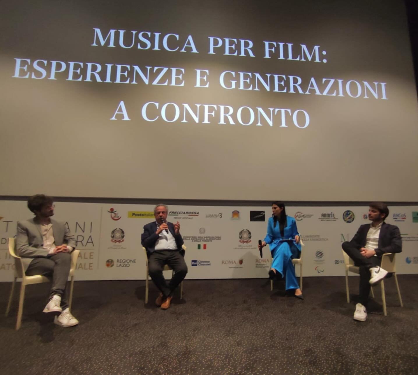 Had a great day in Rome talking about film music with Vince Tempera, @pameladamicoofficial @gianmarco_contini and @emiliano.mazzenga_music 
Thank you @festival_tsn 🎞️