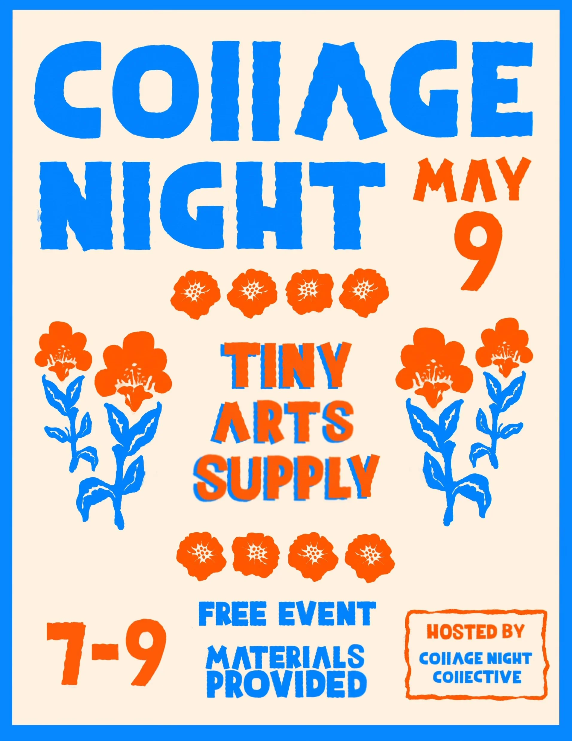 Collage Night at Tiny Art Supply May 9 - 7-9