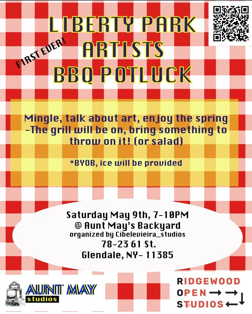 Aunt May Studios Liberty Park Artists BBQ Potluck Sat May 9 7-10PM